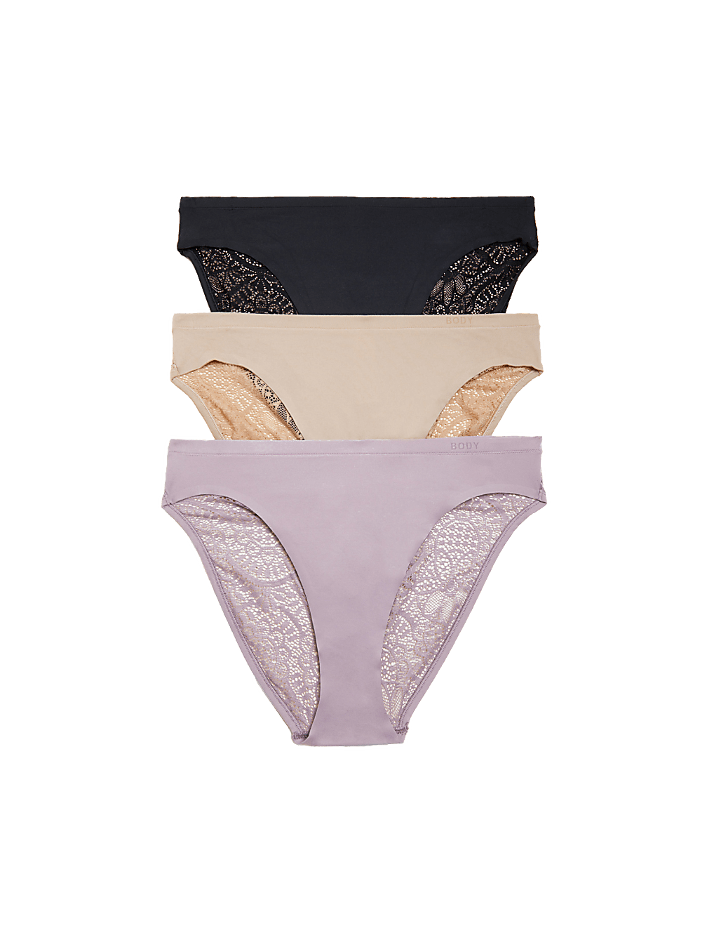 3pk Body Soft™ High Leg Knickers