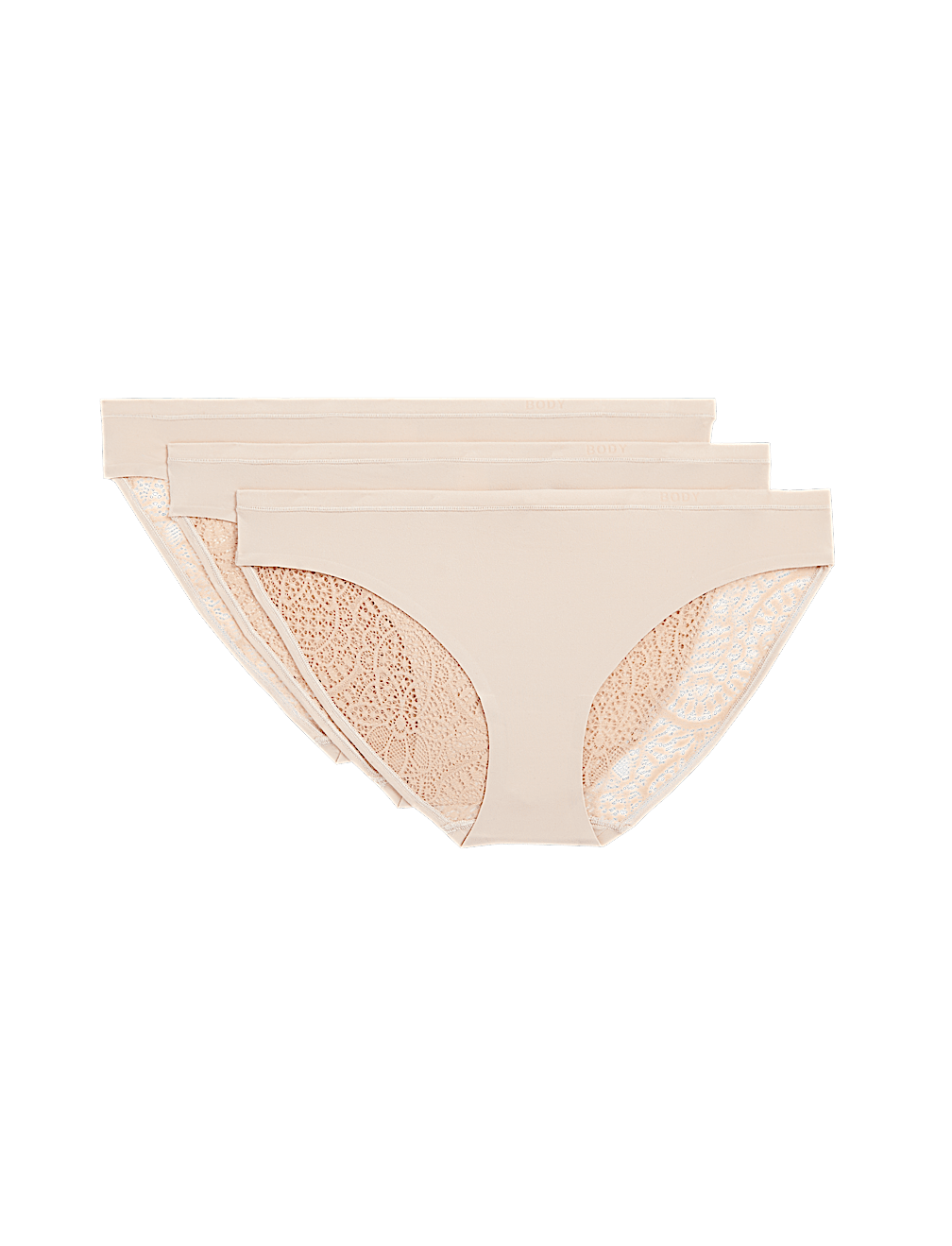 3pk Body Soft&trade; Lace Bikini Knickers