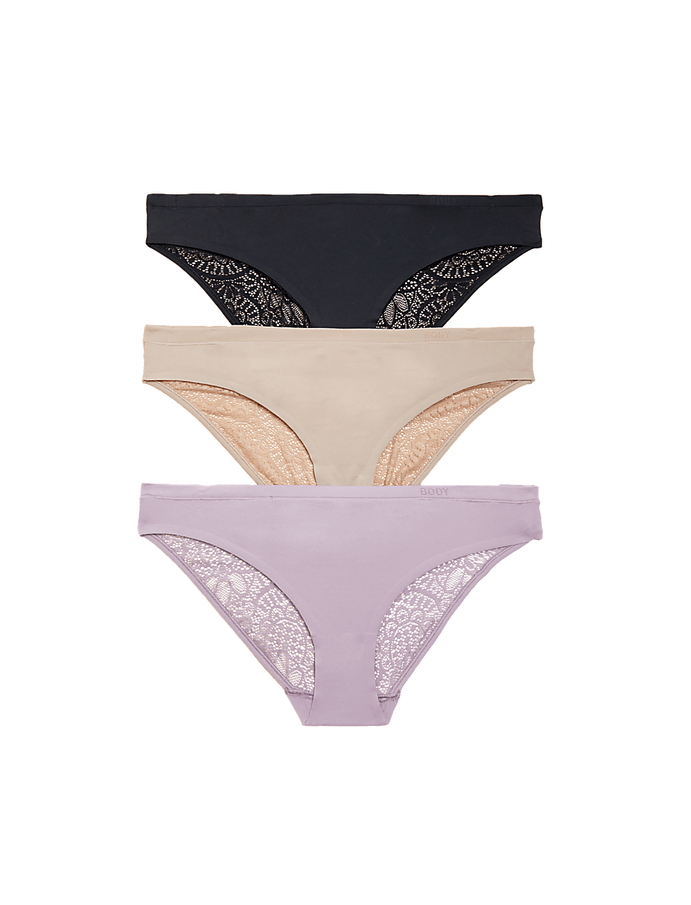 3pk Body Soft™ Lace Bikini Knickers