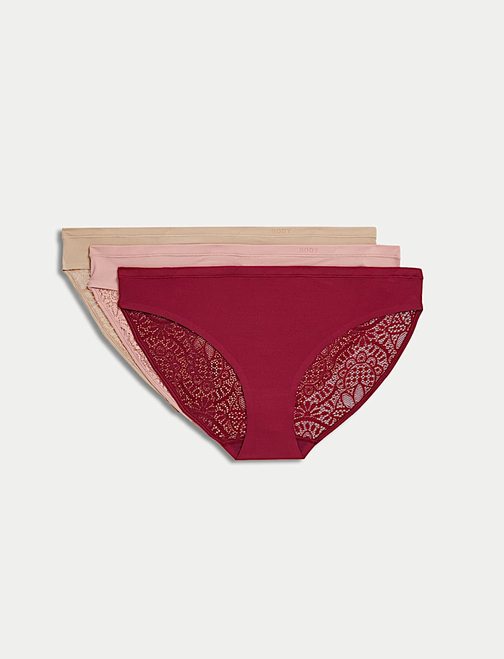 3pk Body Soft&trade; Lace Bikini Knickers