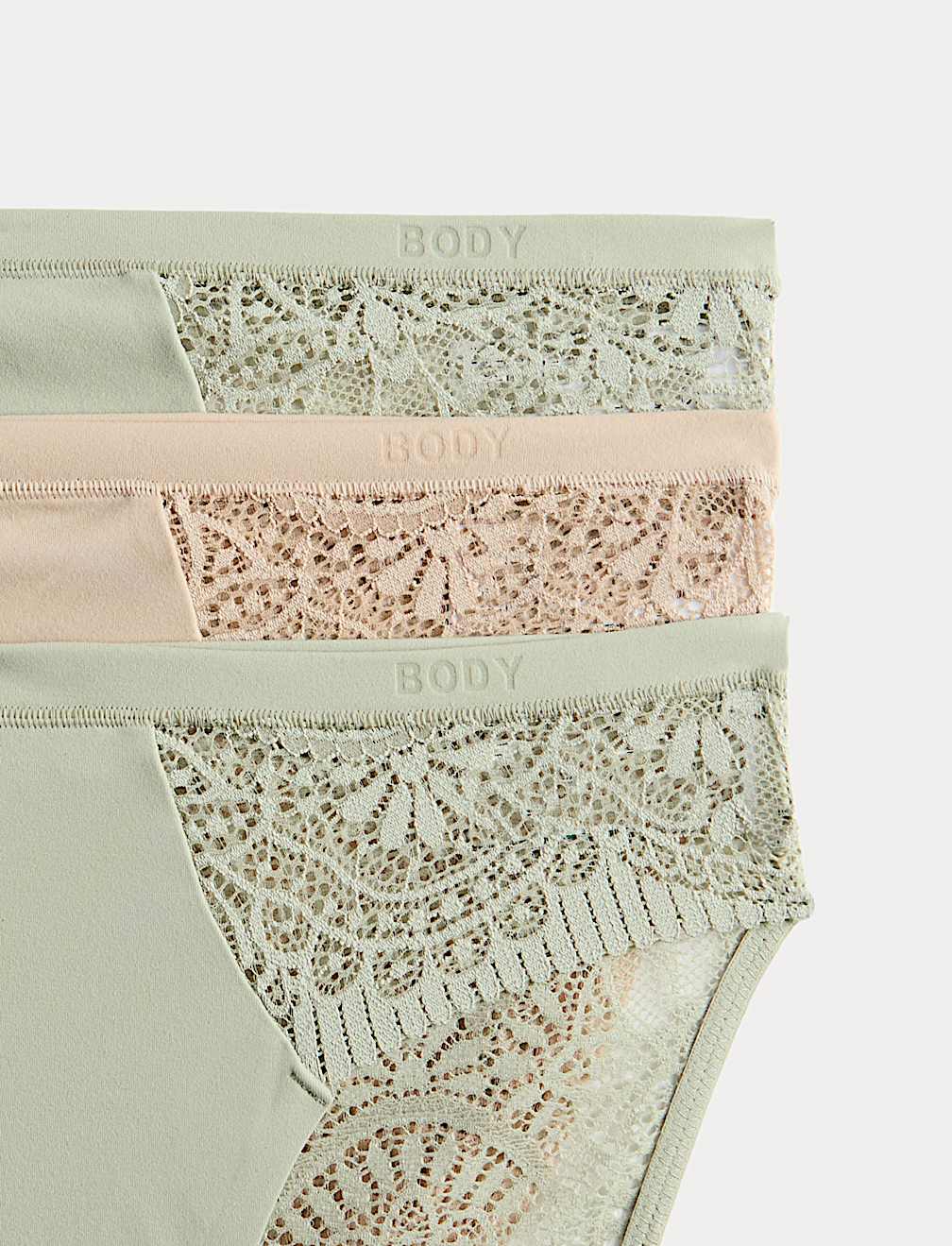 3pk Body Soft&trade; High Leg Knickers