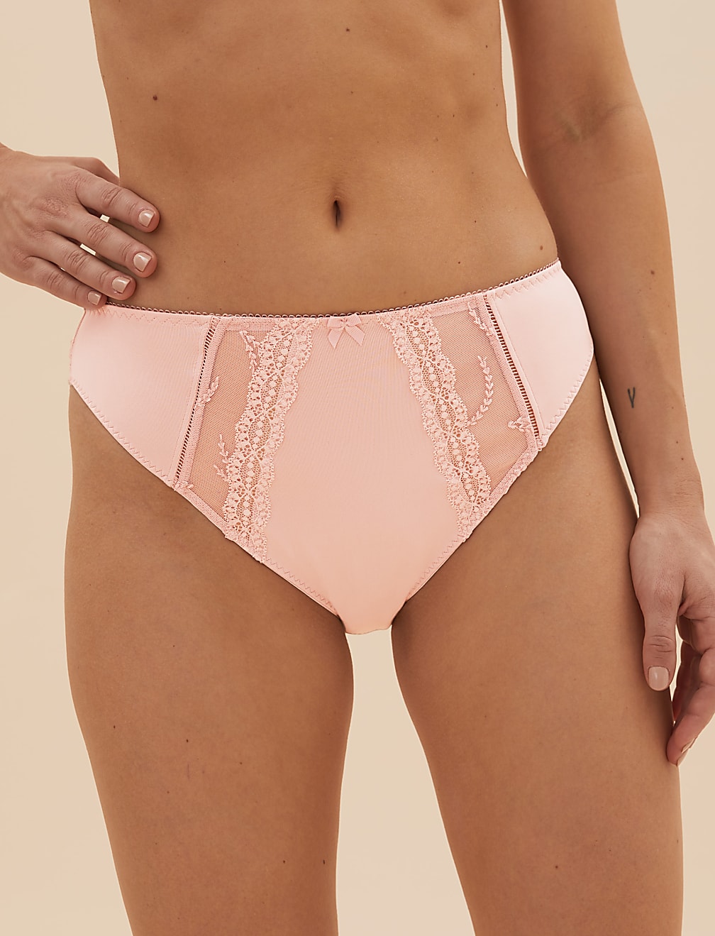 5pk Embroidered High Leg Knickers