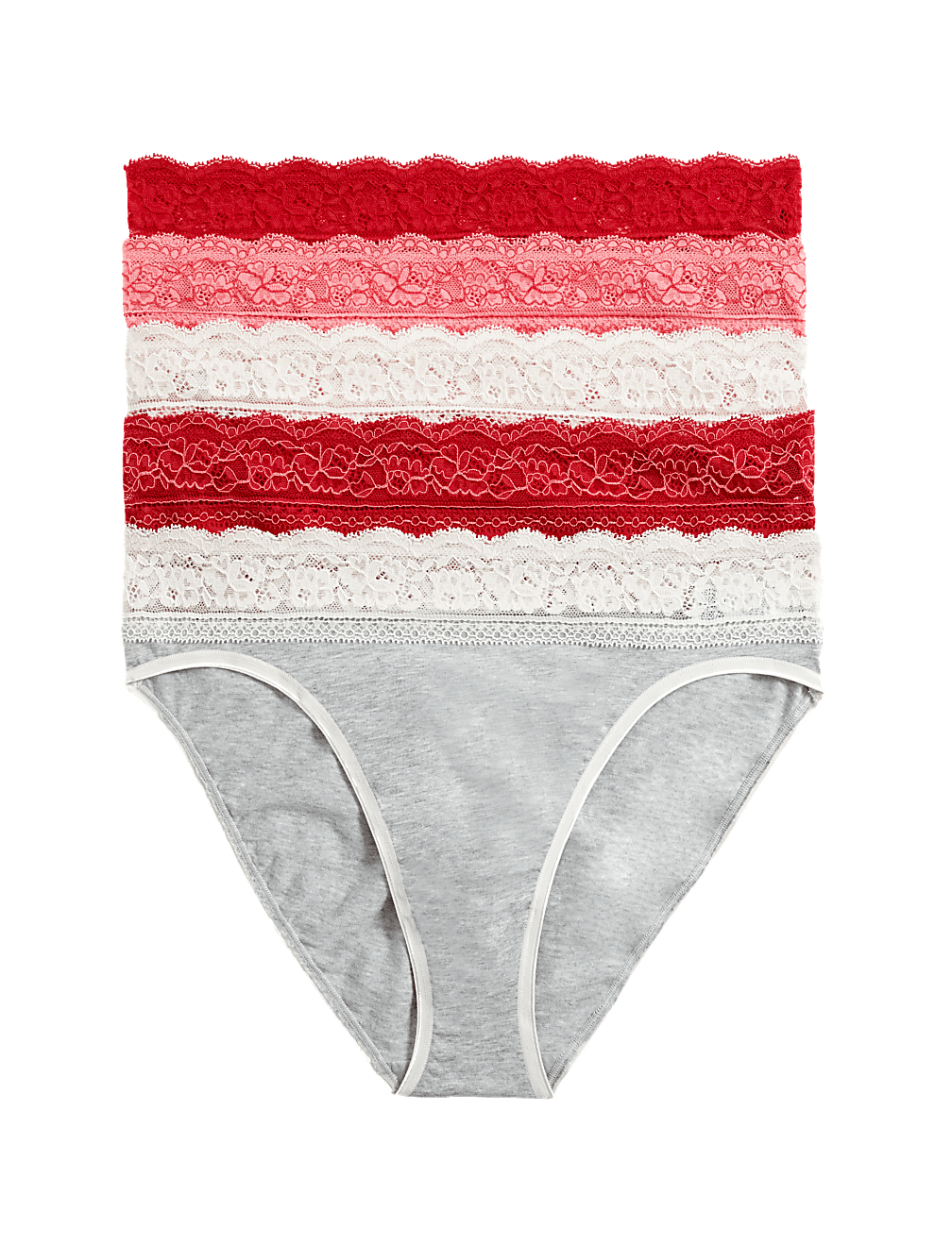Pack of 5 Printed Lace Trim Knickers