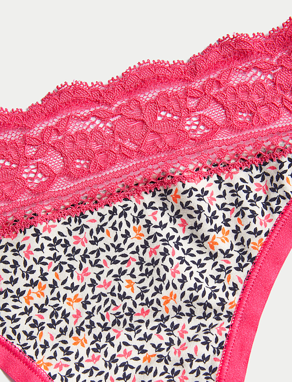 Pack of 5 Printed Lace Trim Knickers