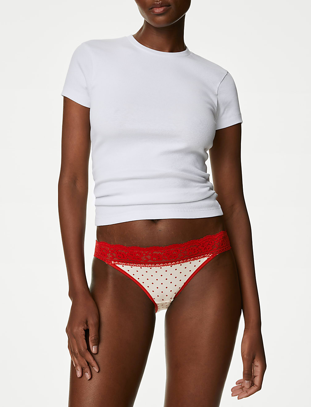 Pack of 5 Printed Lace Trim Knickers