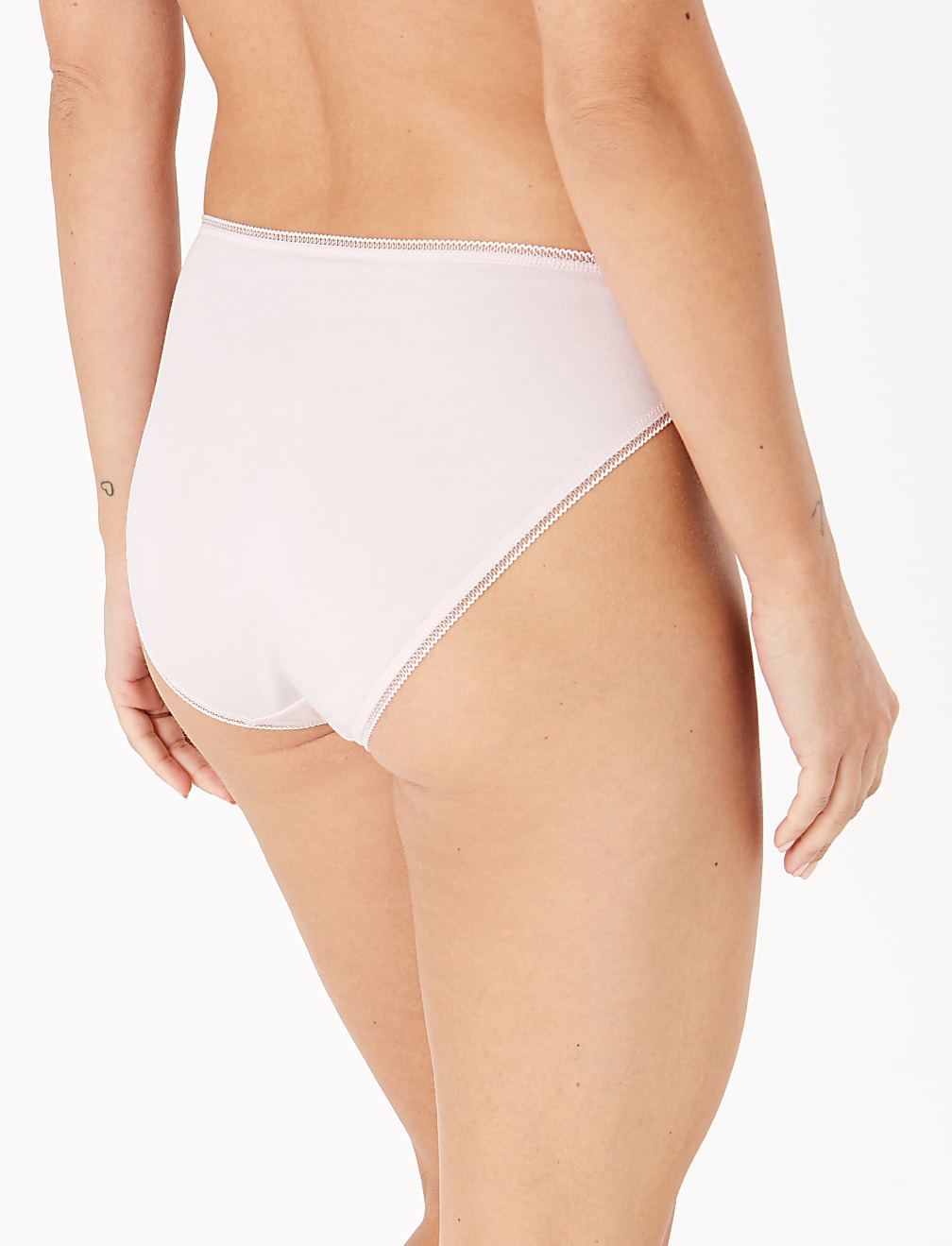 5pk Cotton Lycra® High Leg Knickers