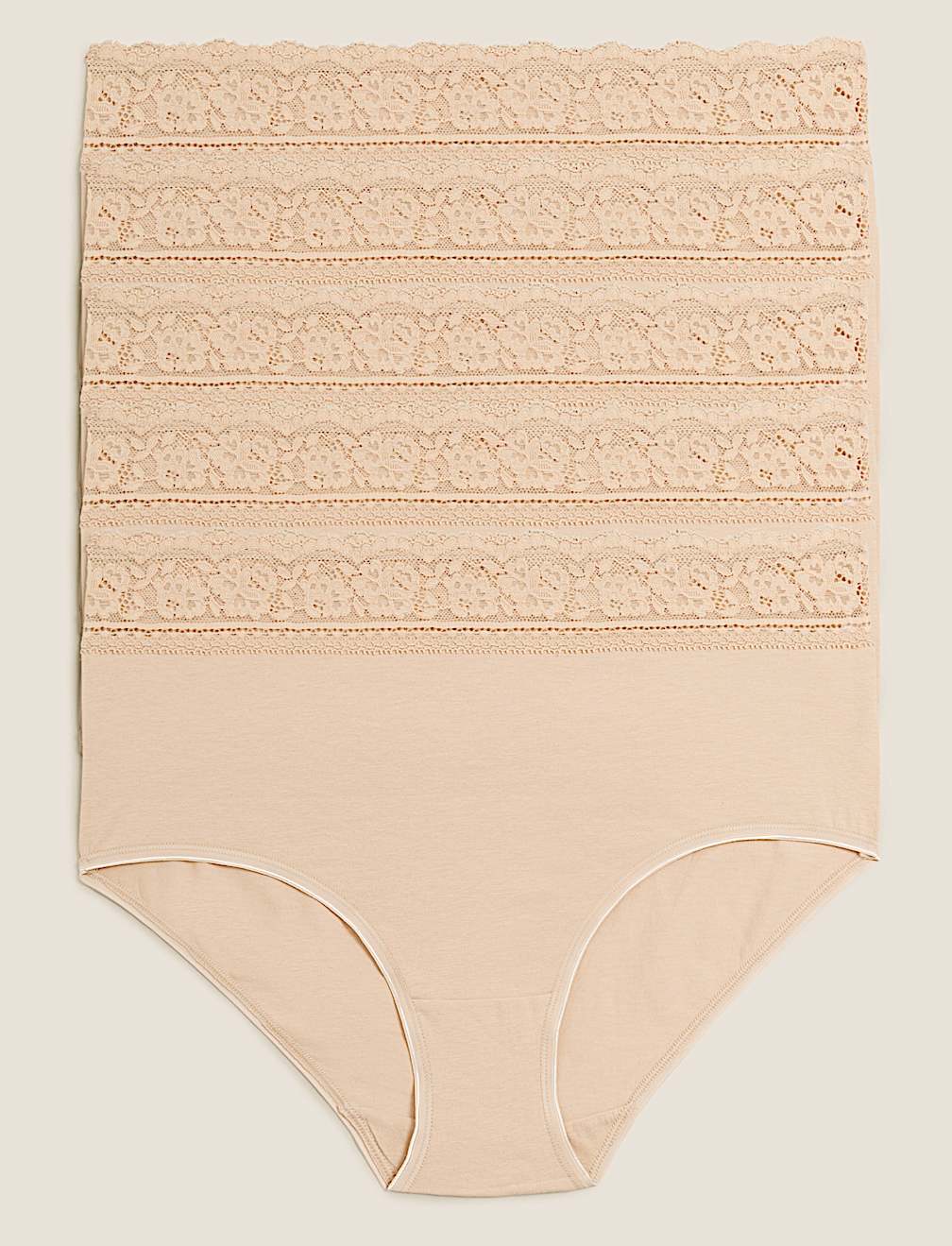 5pk Cotton Lycra® & Lace Full Briefs