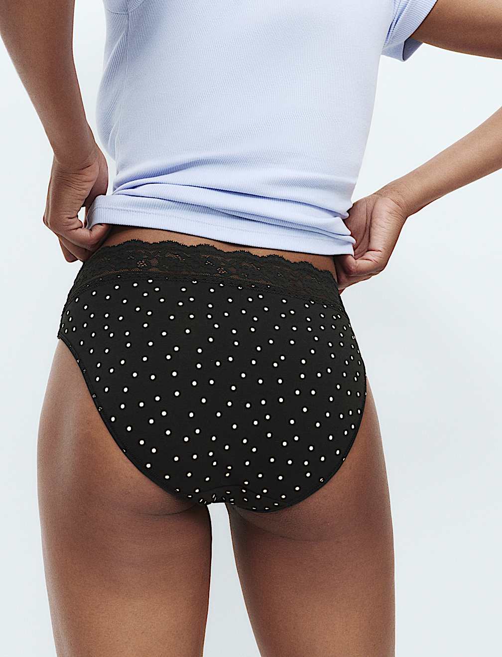 5pk Cotton Lycra&reg; & Lace Knickers