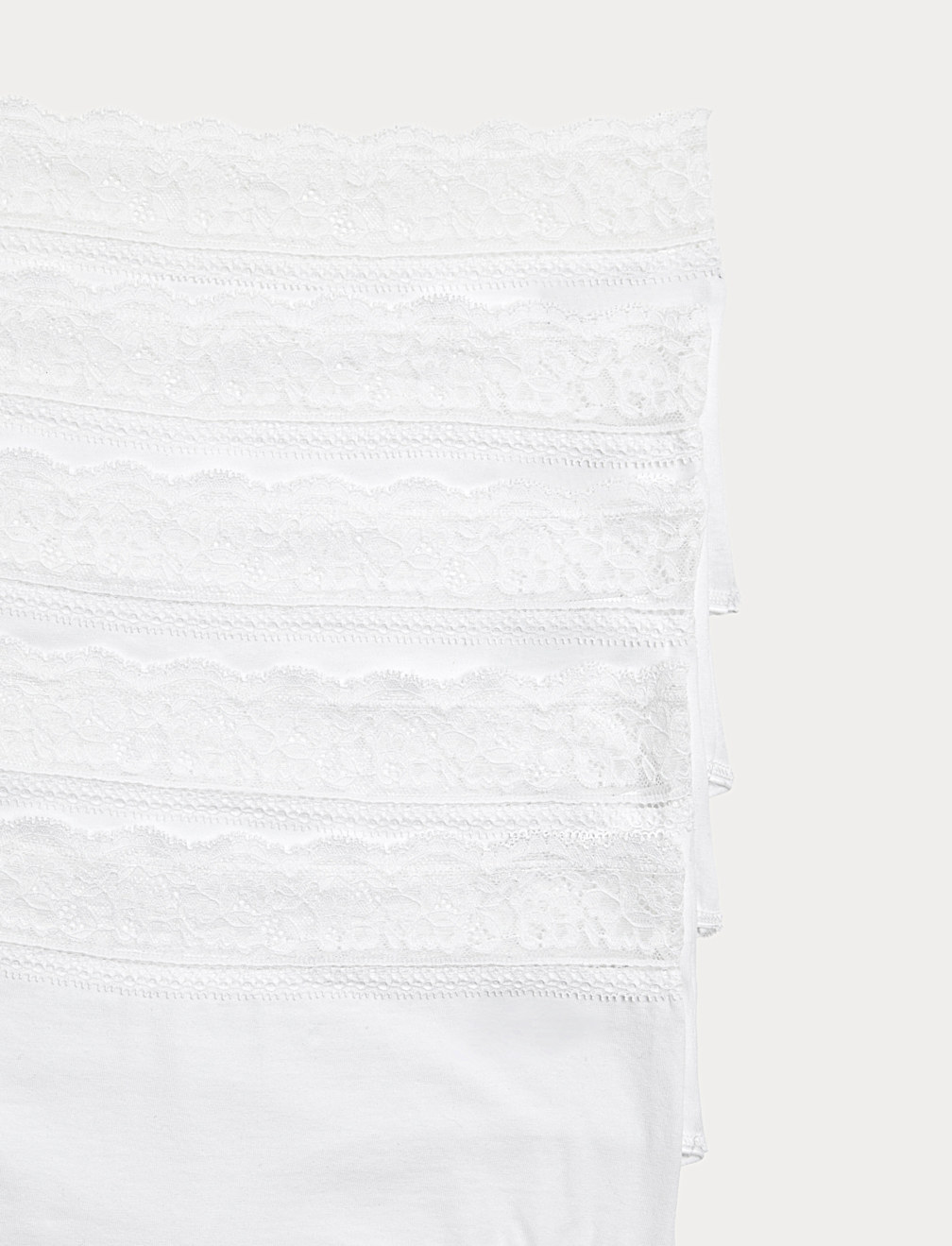 5pk Cotton Lycra&reg; & Lace Midi Knicker