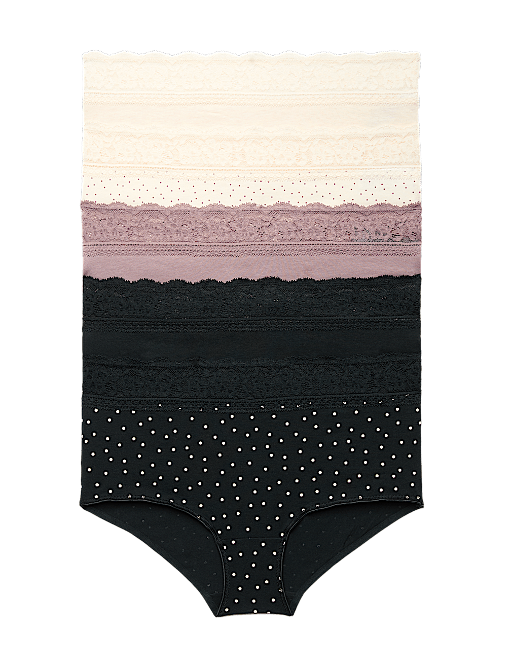 5pk Cotton Lycra&reg; & Lace Midi Knicker