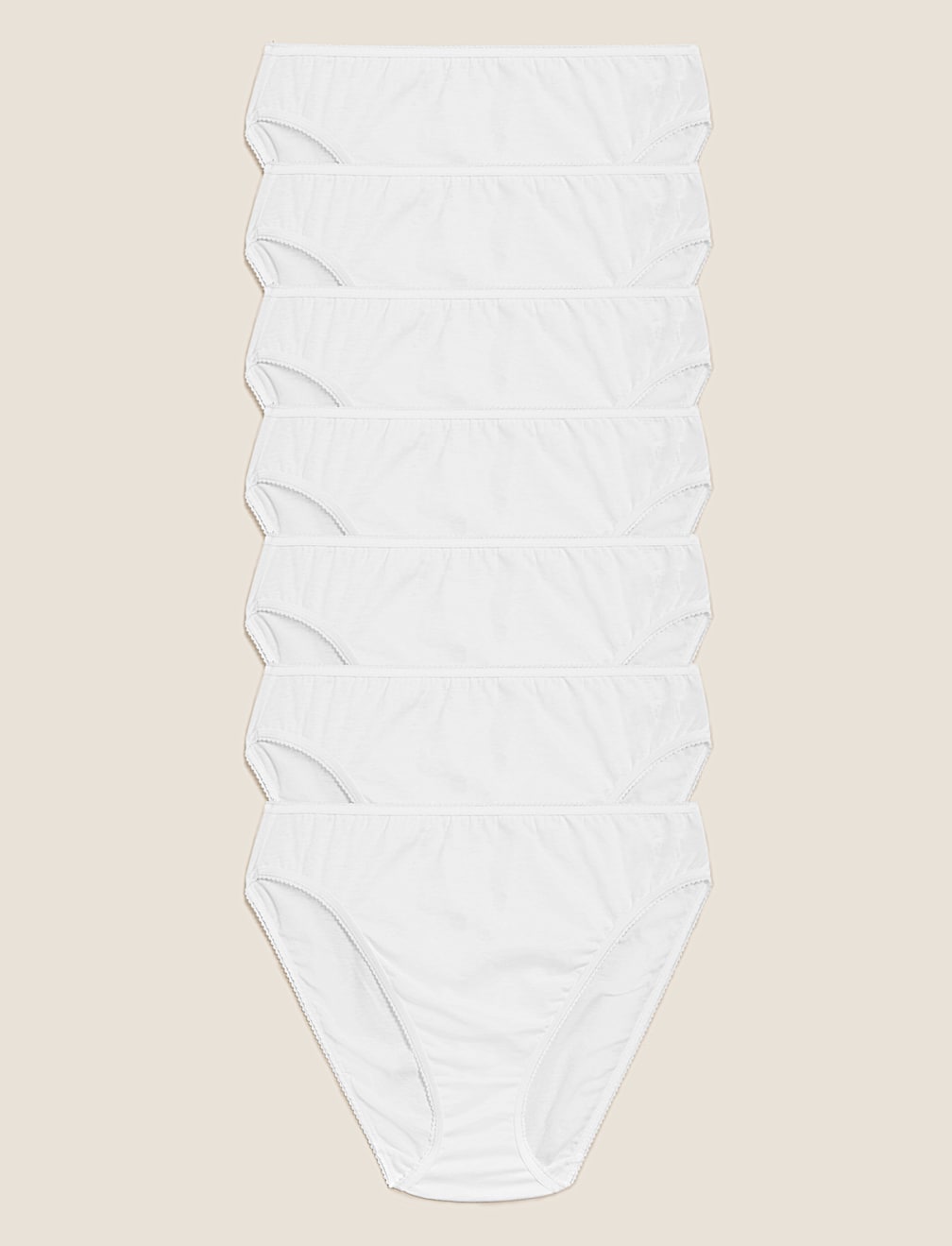 7pk Pure Cotton High Leg Knickers