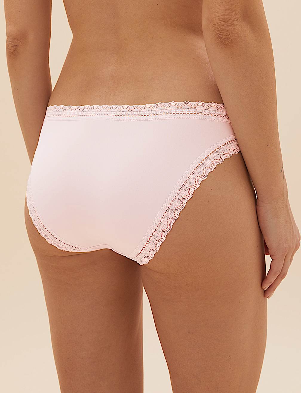 5pk Microfibre & Lace Bikini Knicker