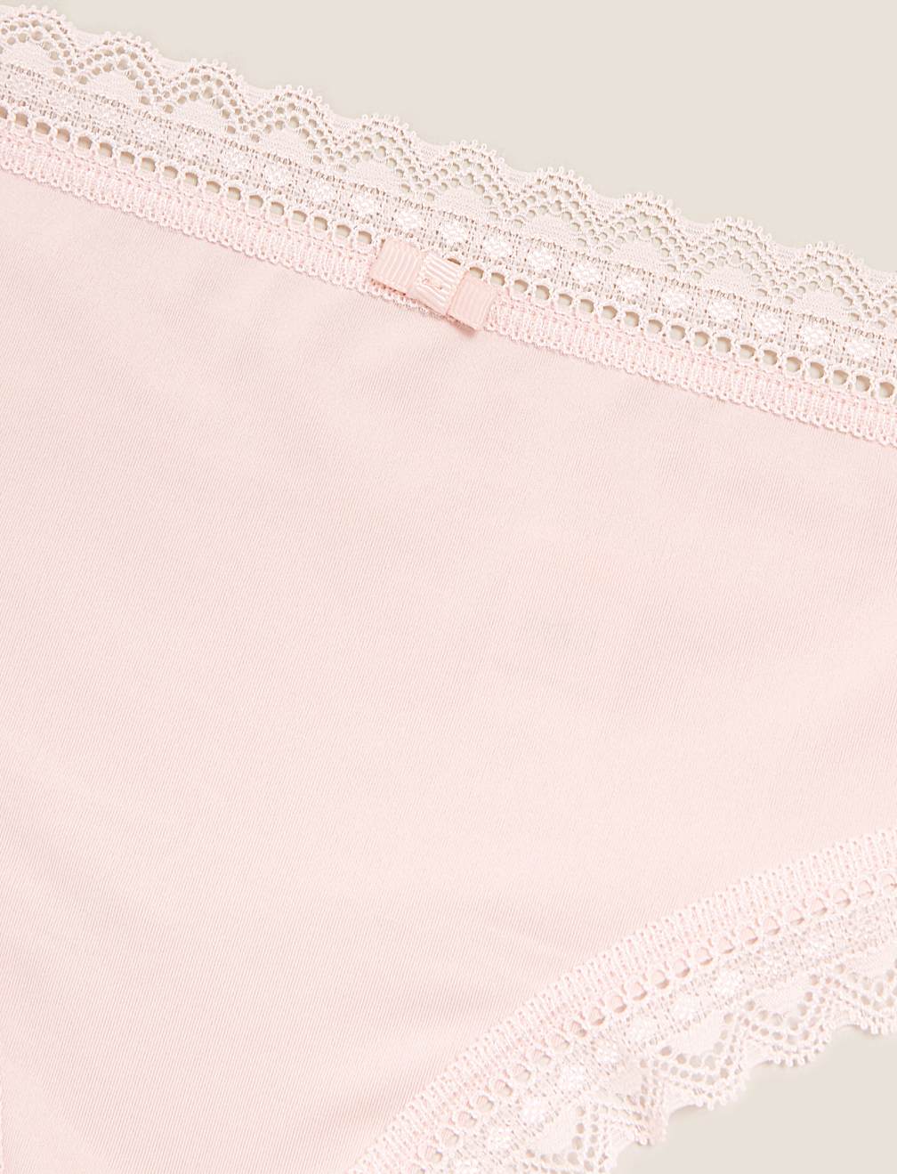 5pk Microfibre & Lace Bikini Knicker