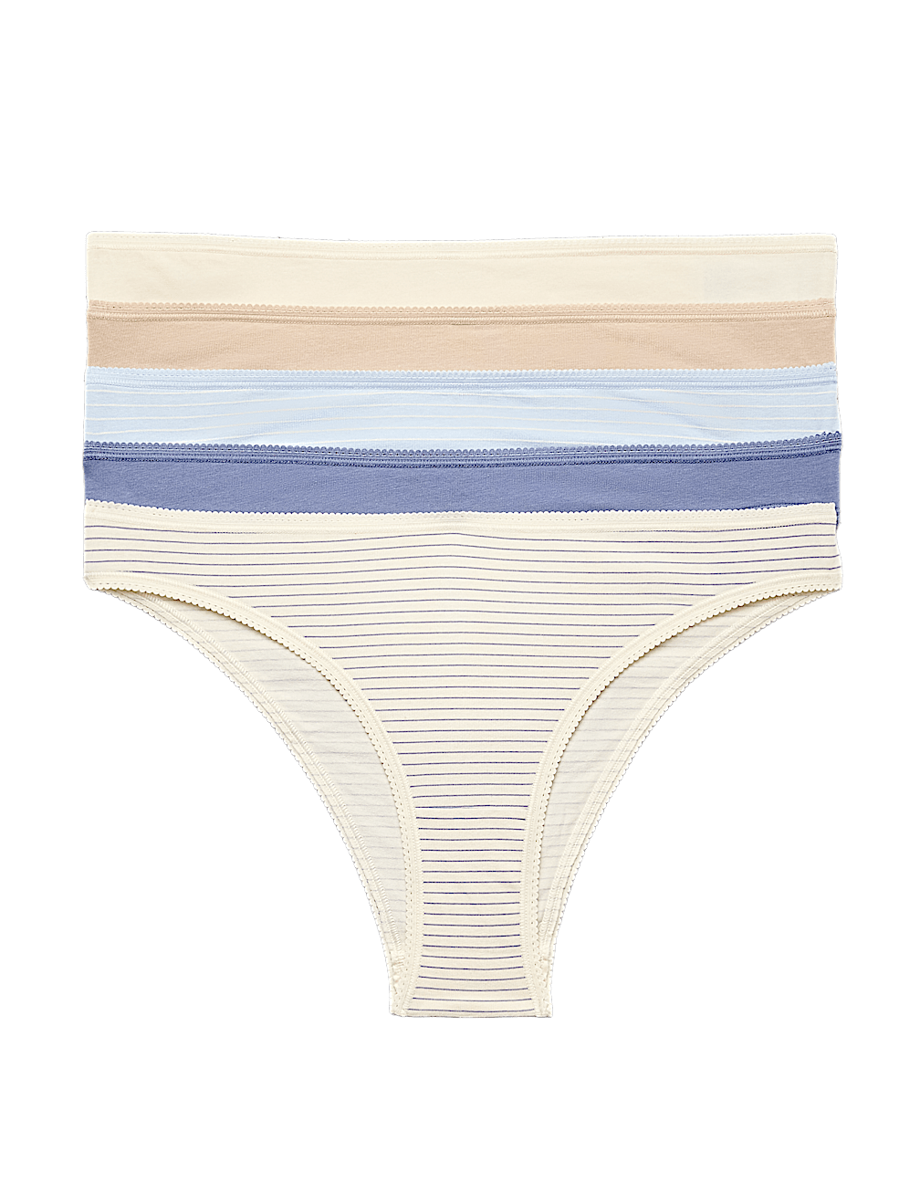 5pk Cotton Lycra&trade; Brazilian Knickers