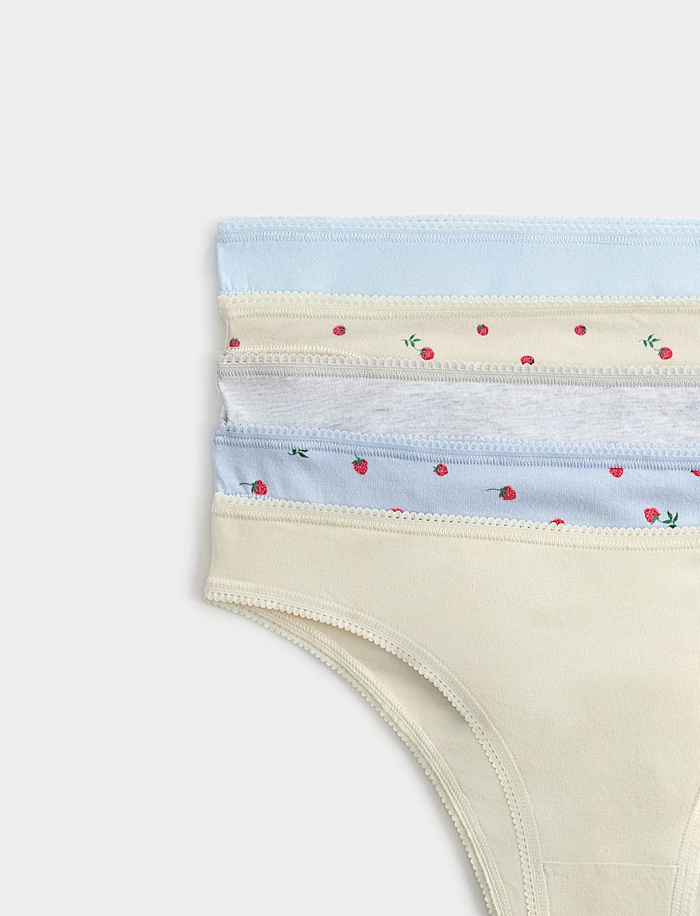 5pk Cotton Lycra&trade; Brazilian Knickers