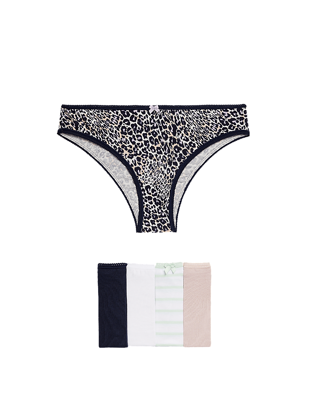 5pk Cotton Lycra™ Brazilian Knickers