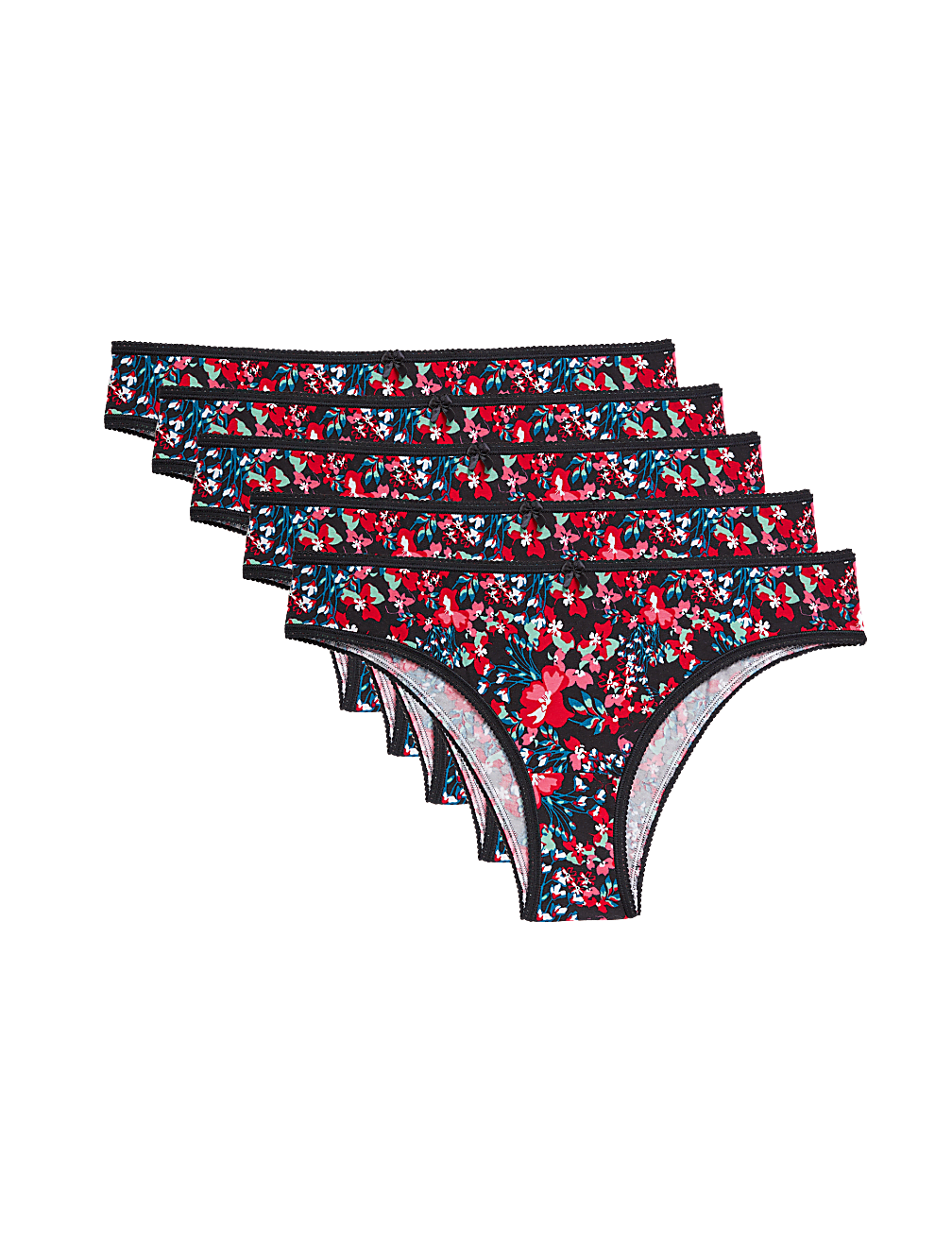 5pk Cotton Lycra™ Brazilian Knickers