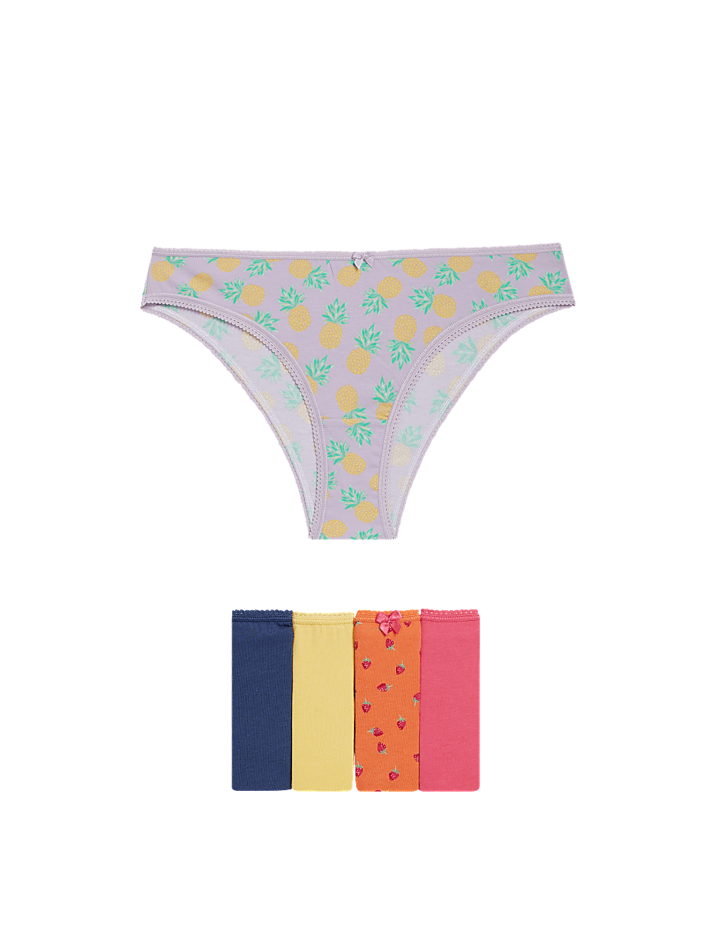 5pk Cotton Lycra™ Brazilian Knickers