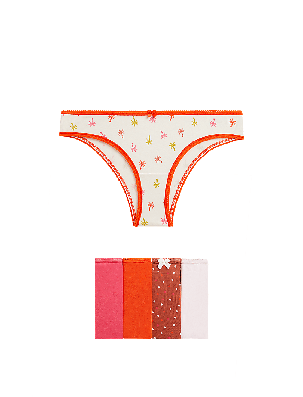 5pk Cotton Lycra™ Brazilian Knickers