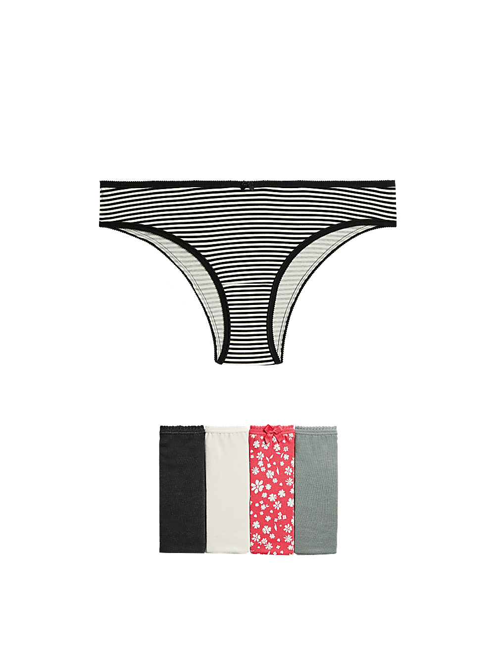 5pk Cotton Lycra™ Brazilian Knickers