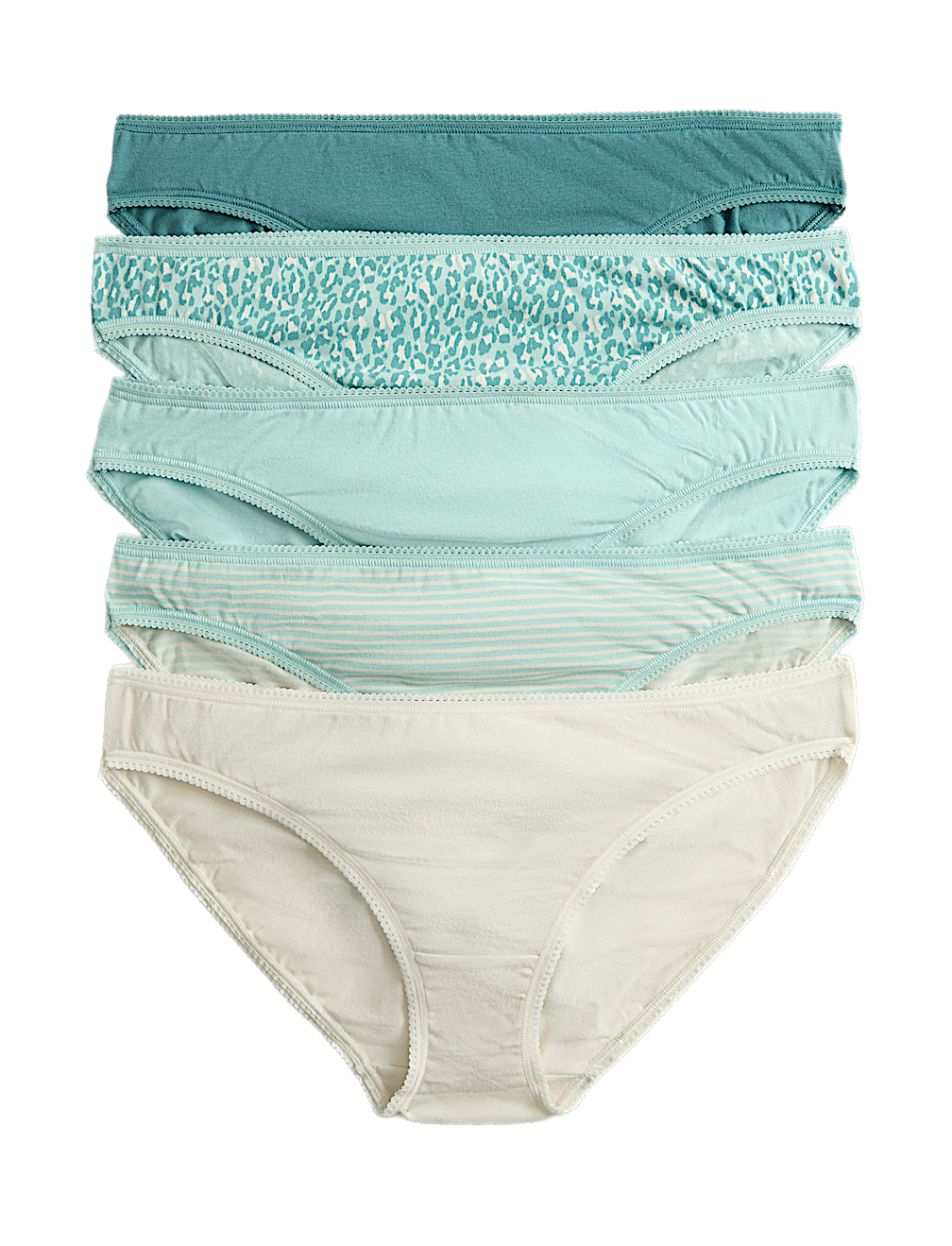 5pk Cotton Lycra&trade; Bikini Knickers