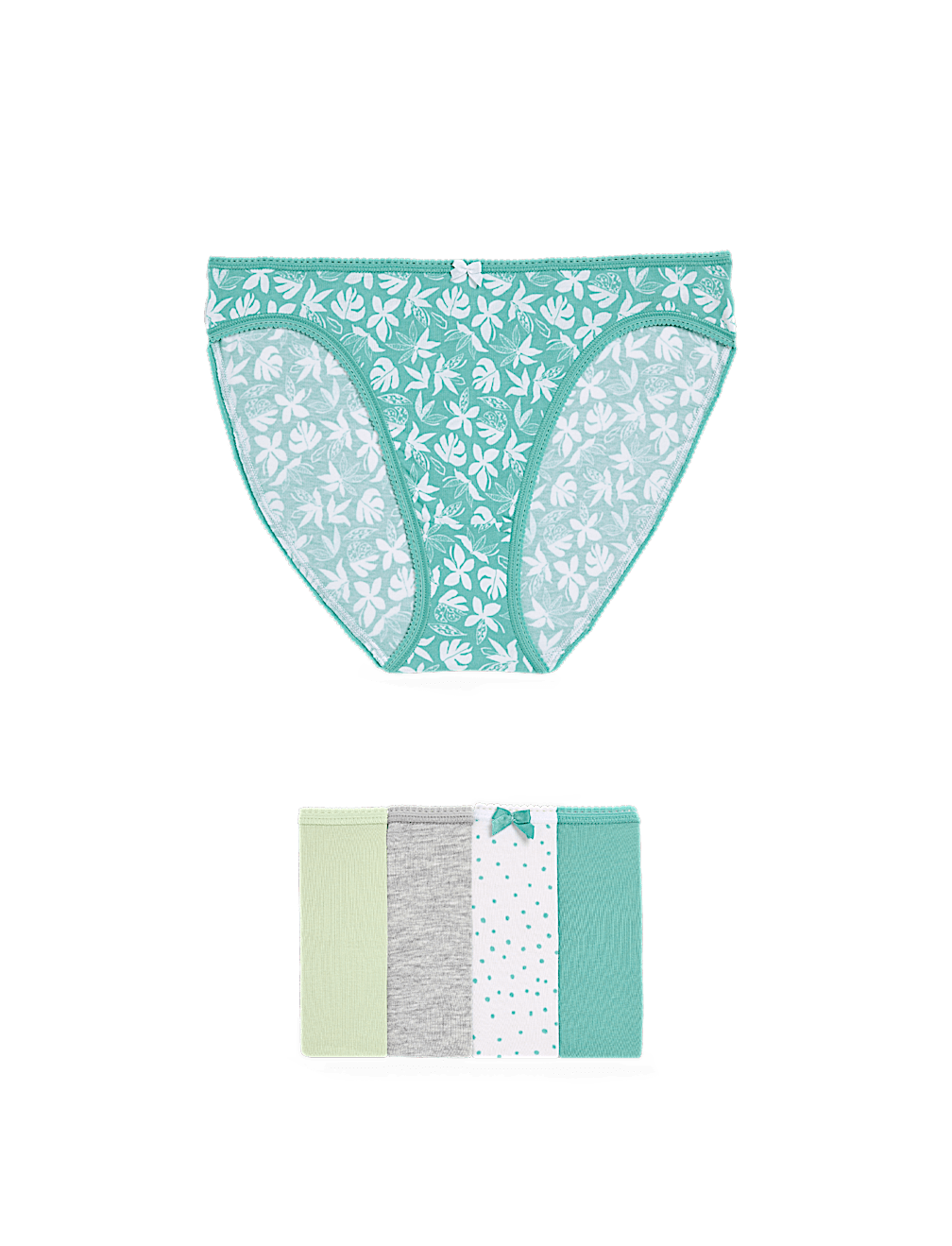 5pk Cotton Lycra™ High Leg Knickers
