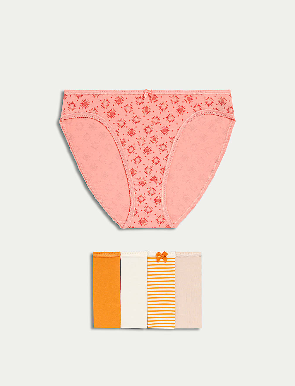 5pk Cotton Lycra&trade; High Leg Knickers