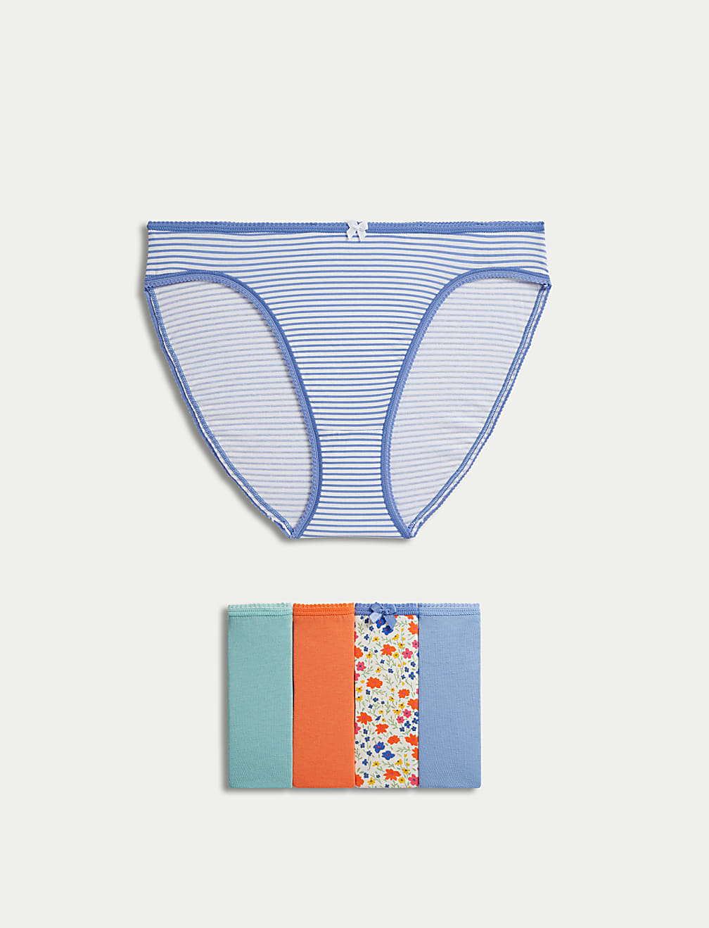 5pk Cotton Lycra™ High Leg Knickers