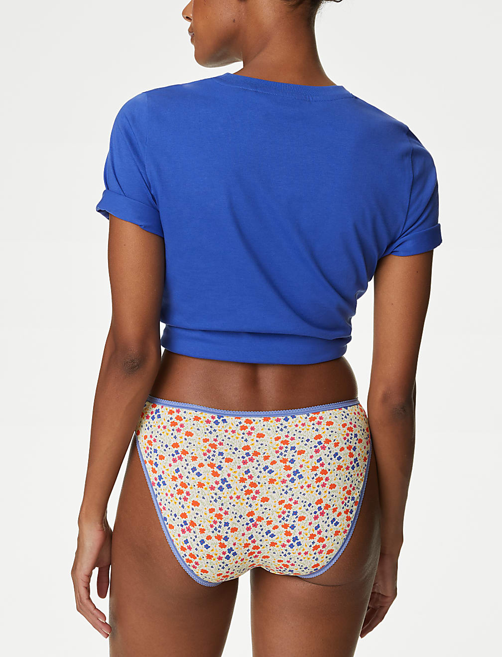 5pk Cotton Lycra™ High Leg Knickers
