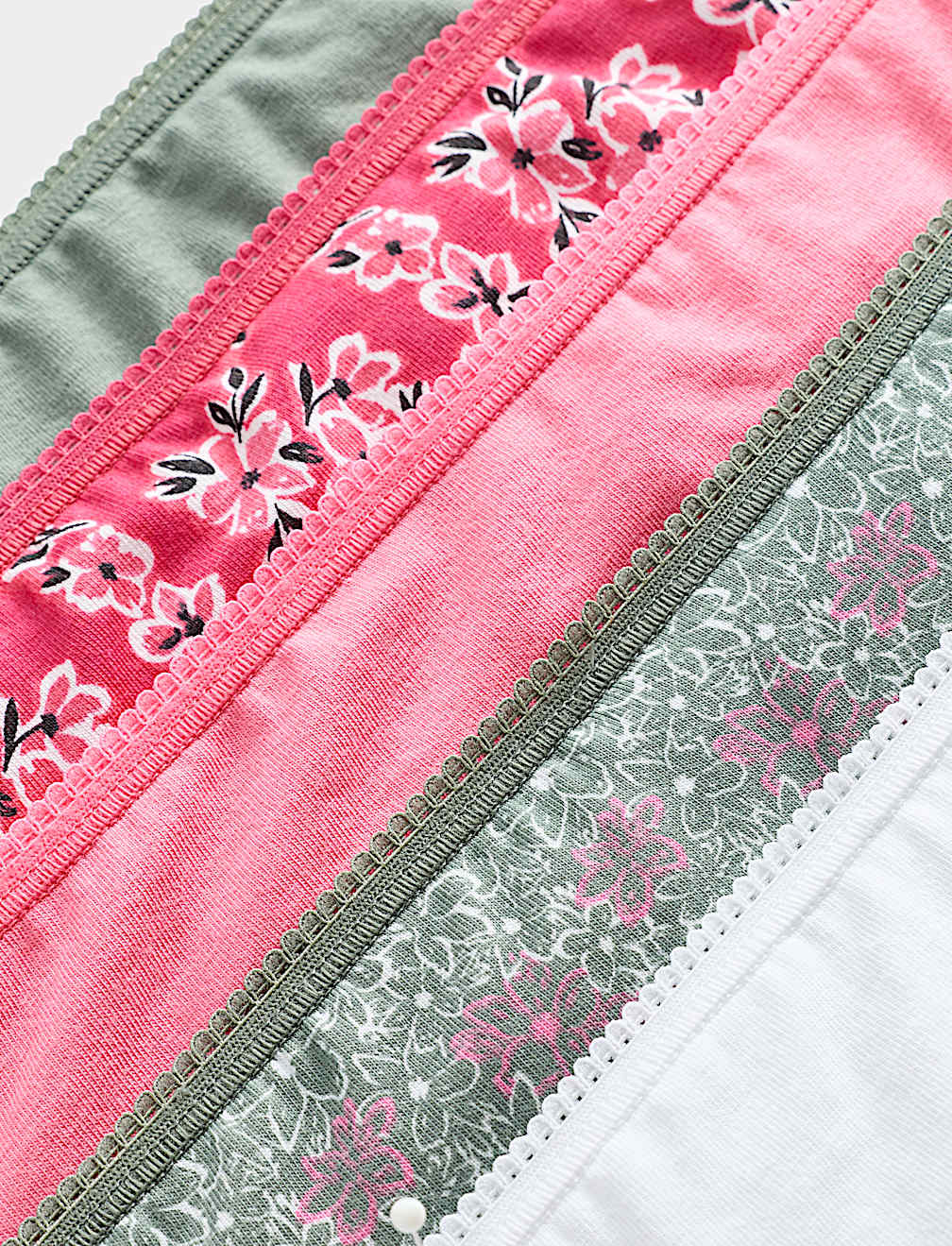 5pk Cotton Lycra&trade; High Leg Knickers