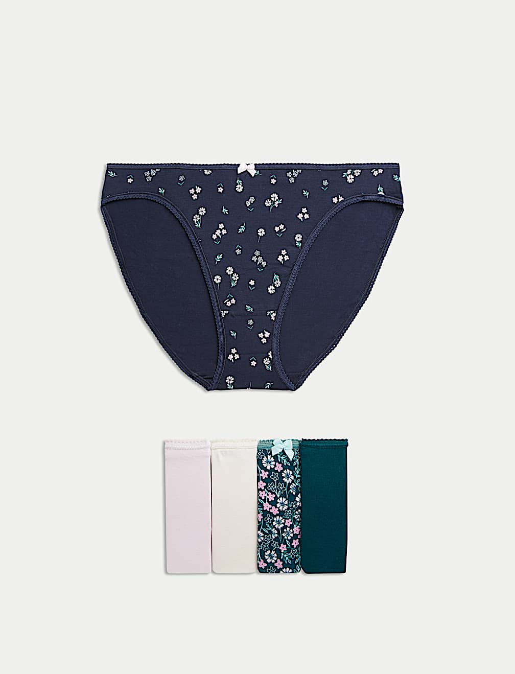 5pk Cotton Lycra™ High Leg Knickers