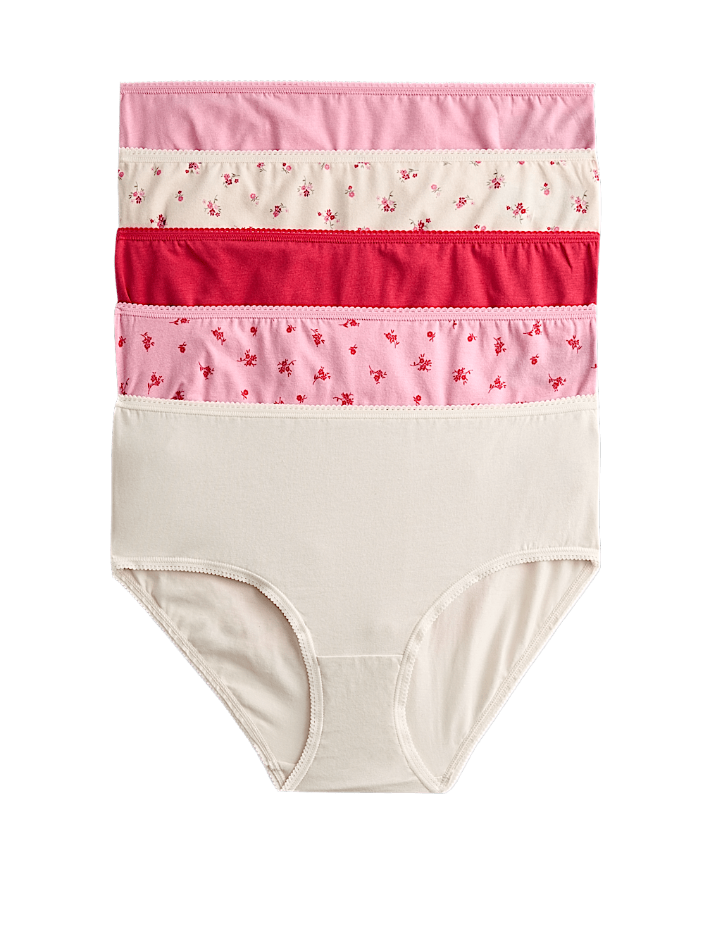 5pk Cotton Lycra&trade; High Rise Shorts