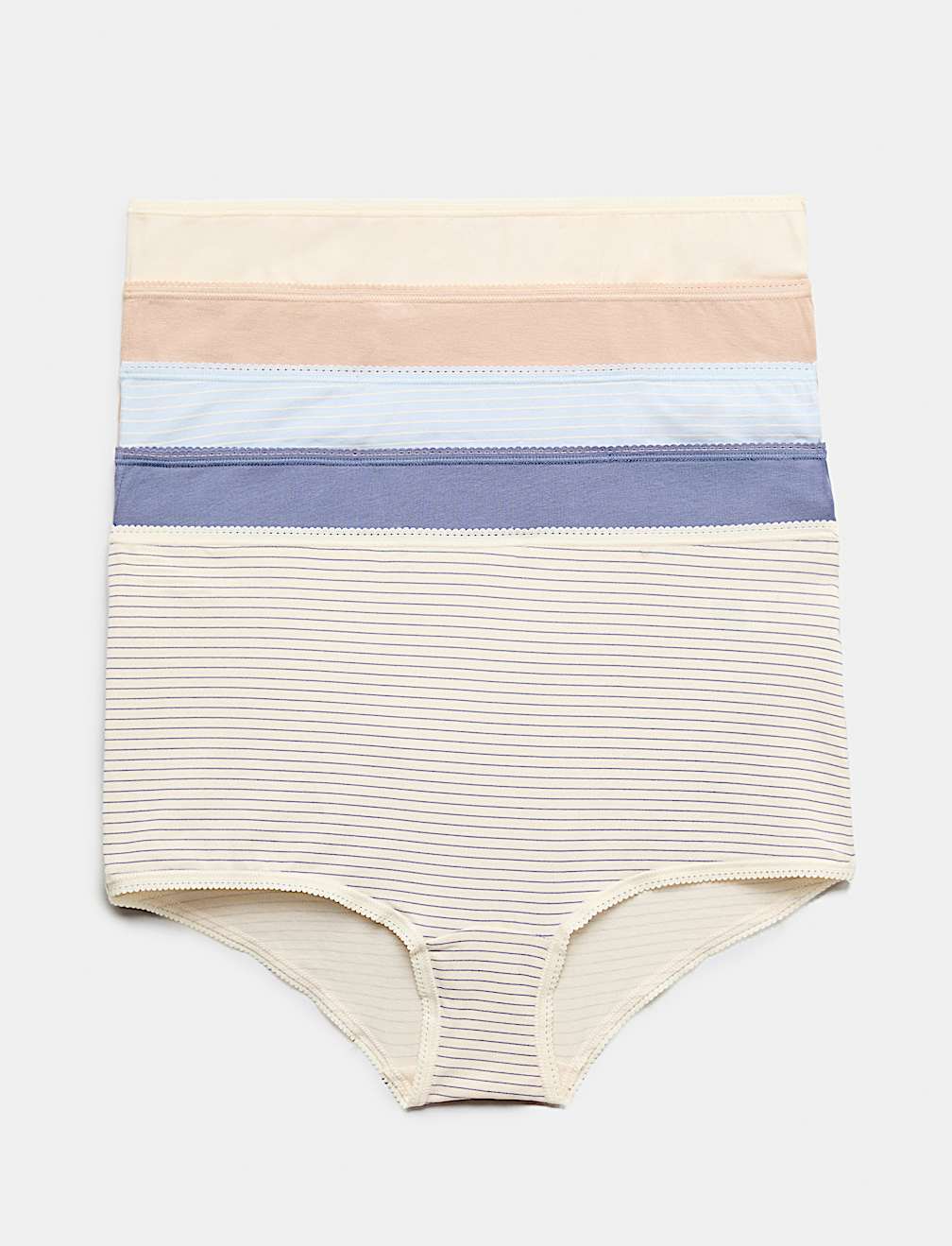 5pk Cotton Lycra&trade; High Rise Shorts
