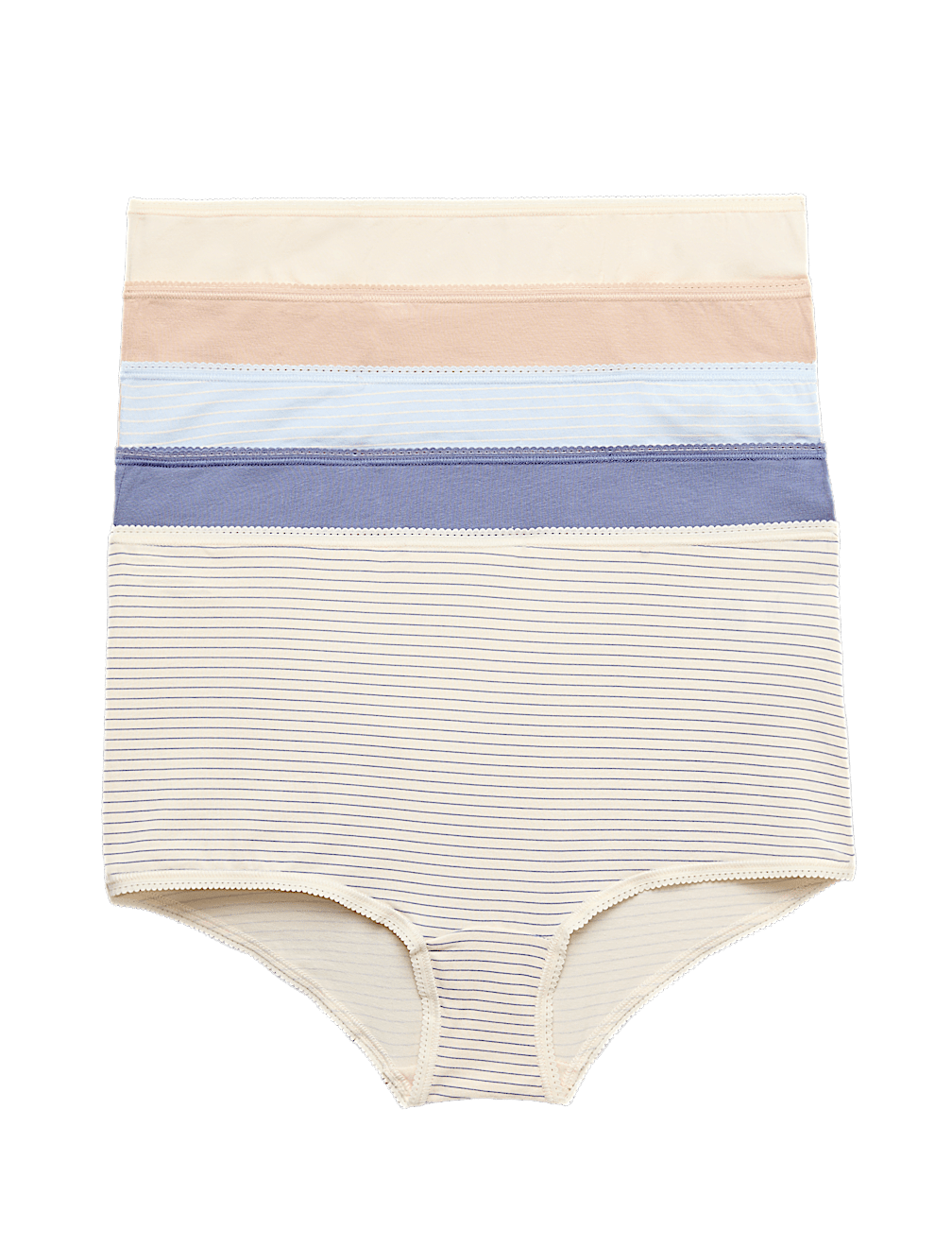 5pk Cotton Lycra&trade; High Rise Shorts