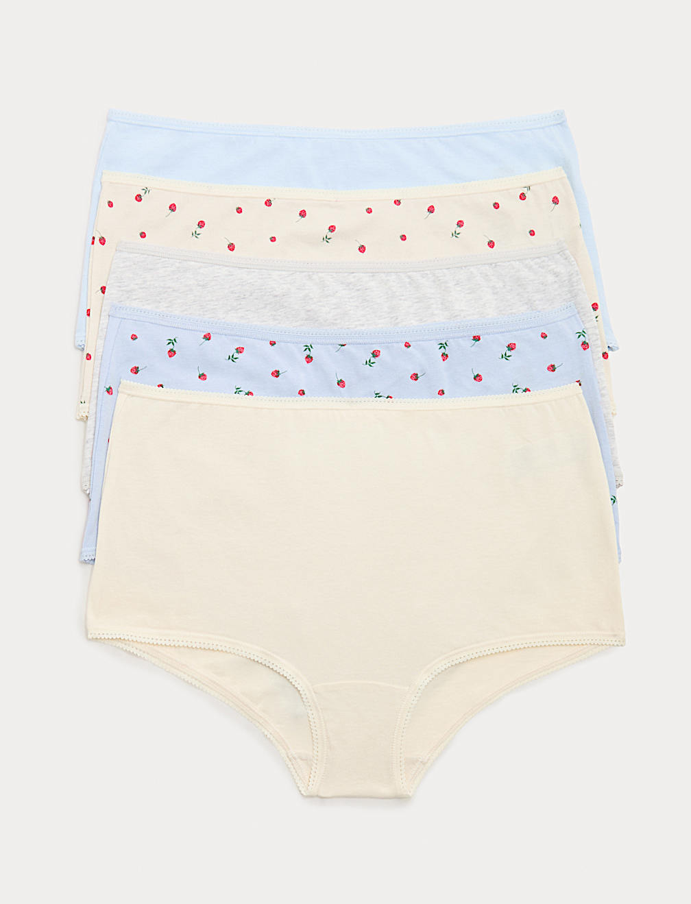 5pk Cotton Lycra&trade; High Rise Shorts