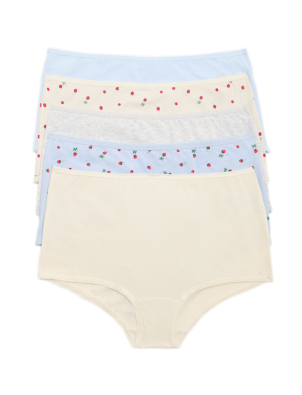 5pk Cotton Lycra&trade; High Rise Shorts