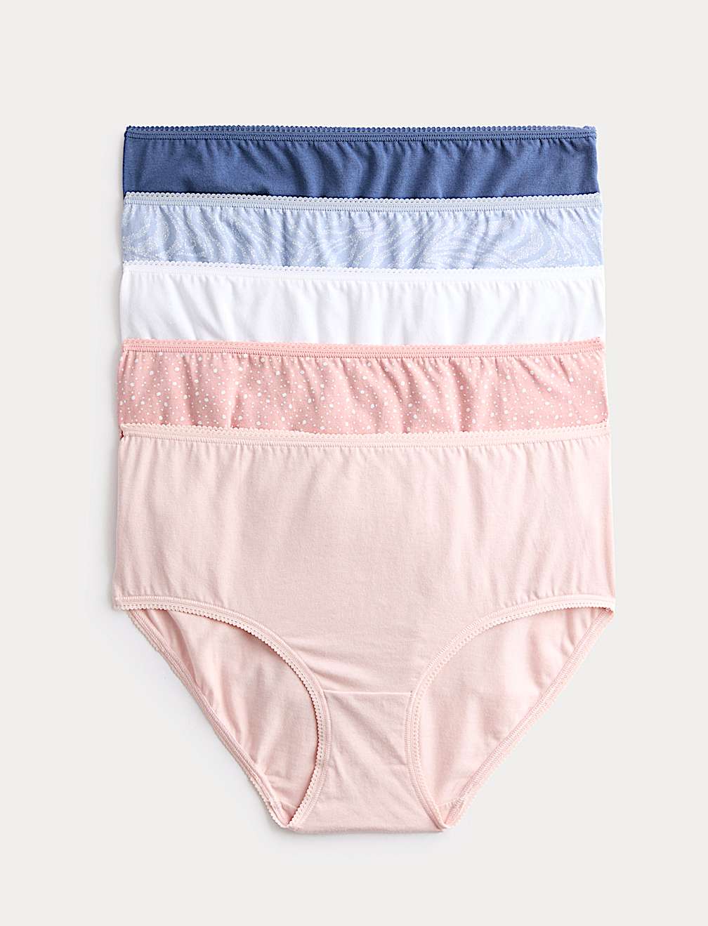 5pk Cotton Lycra&trade; High Rise Shorts