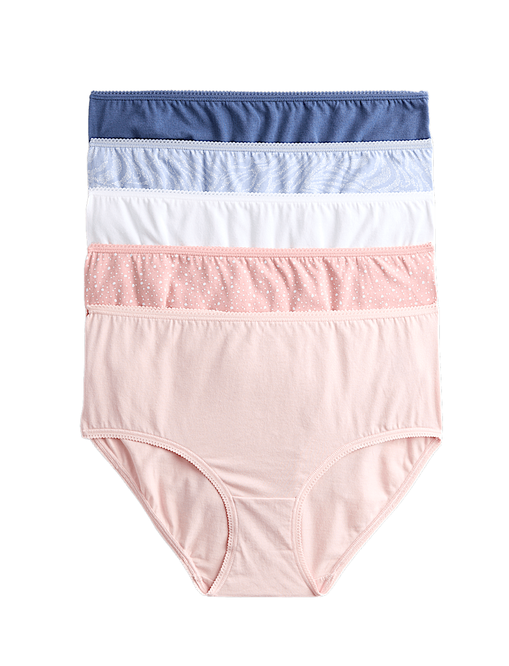 5pk Cotton Lycra&trade; High Rise Shorts