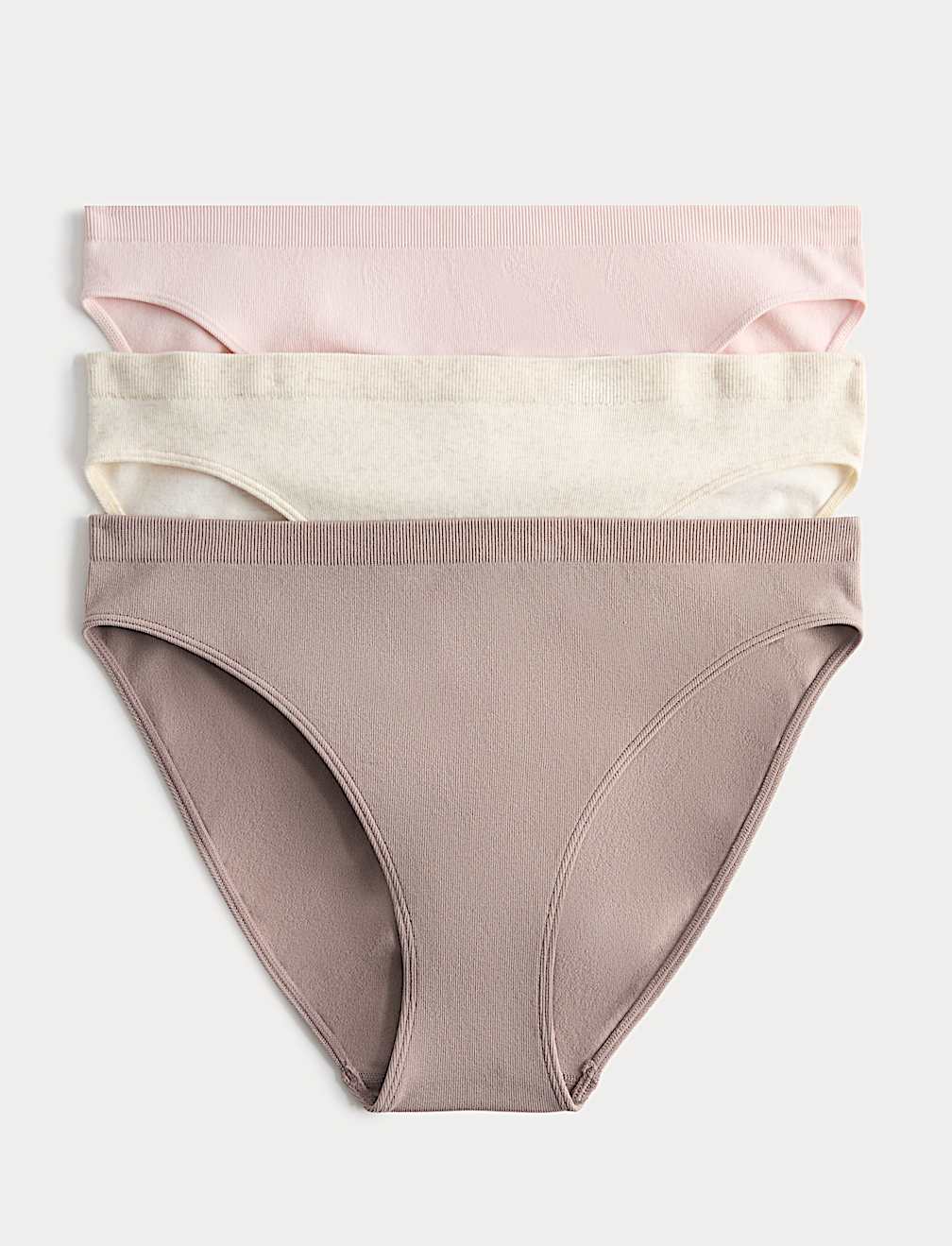 3 Pack Comfort Rib Seamless High Leg Knickers