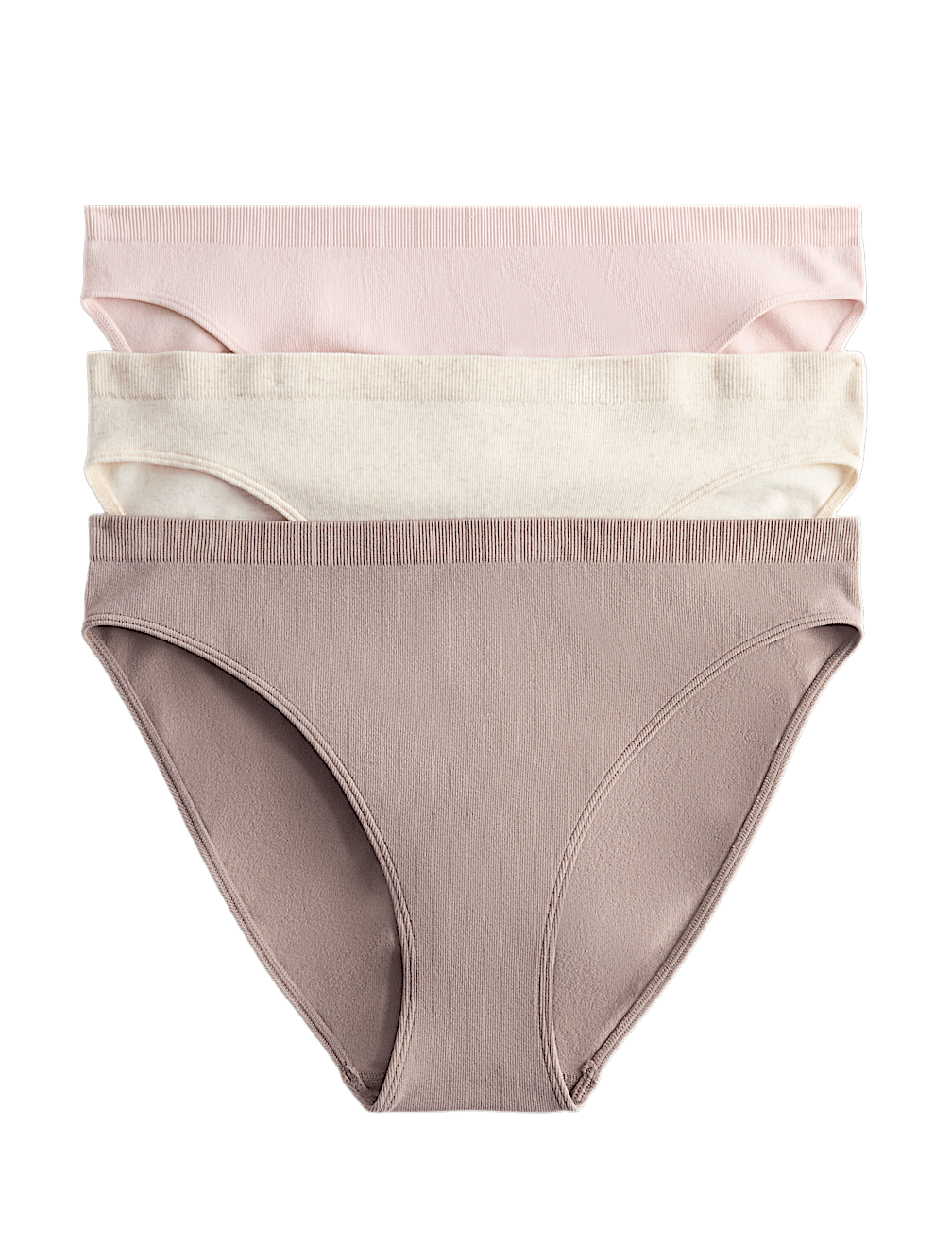 3 Pack Comfort Rib Seamless High Leg Knickers