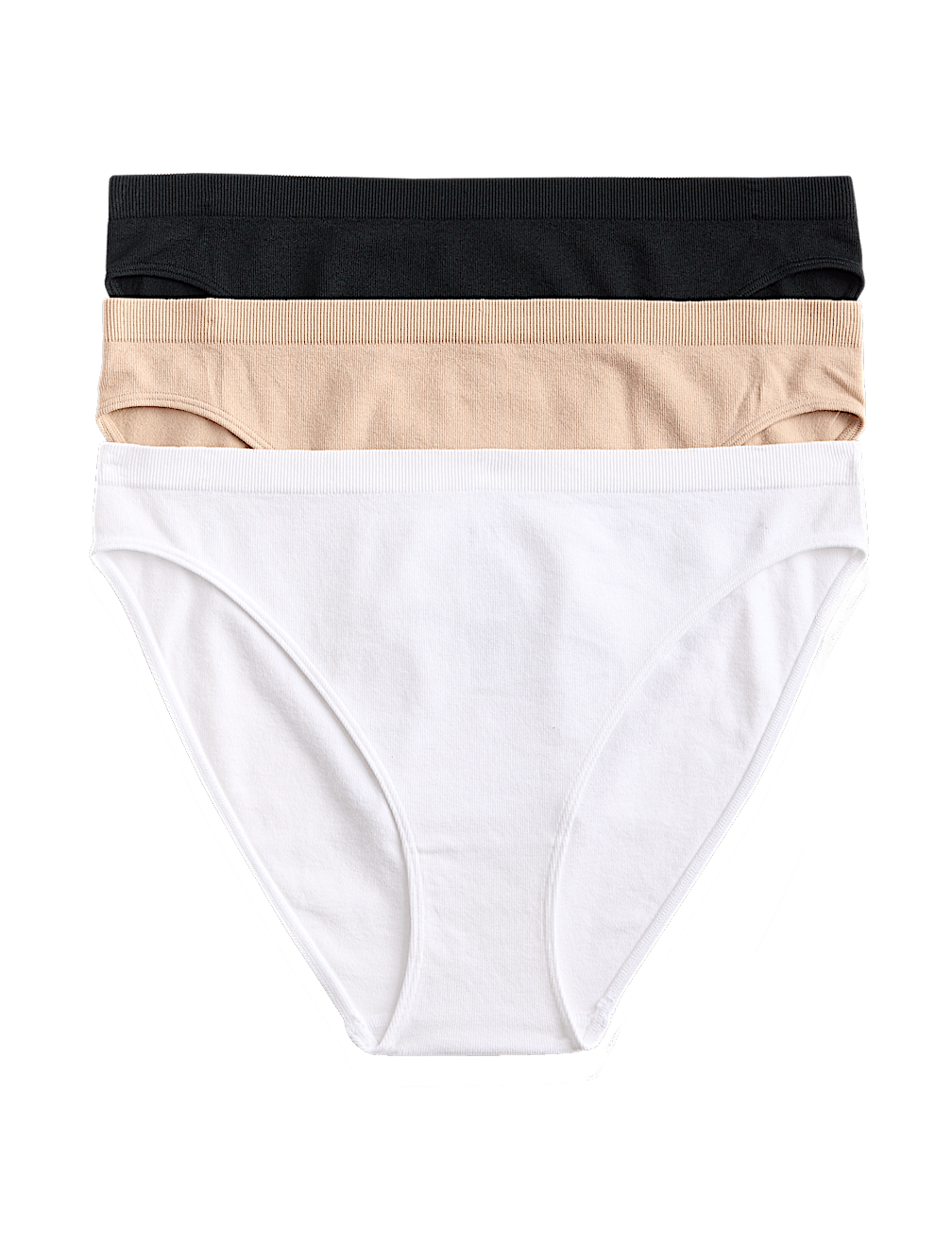 3 Pack Comfort Rib Seamless High Leg Knickers