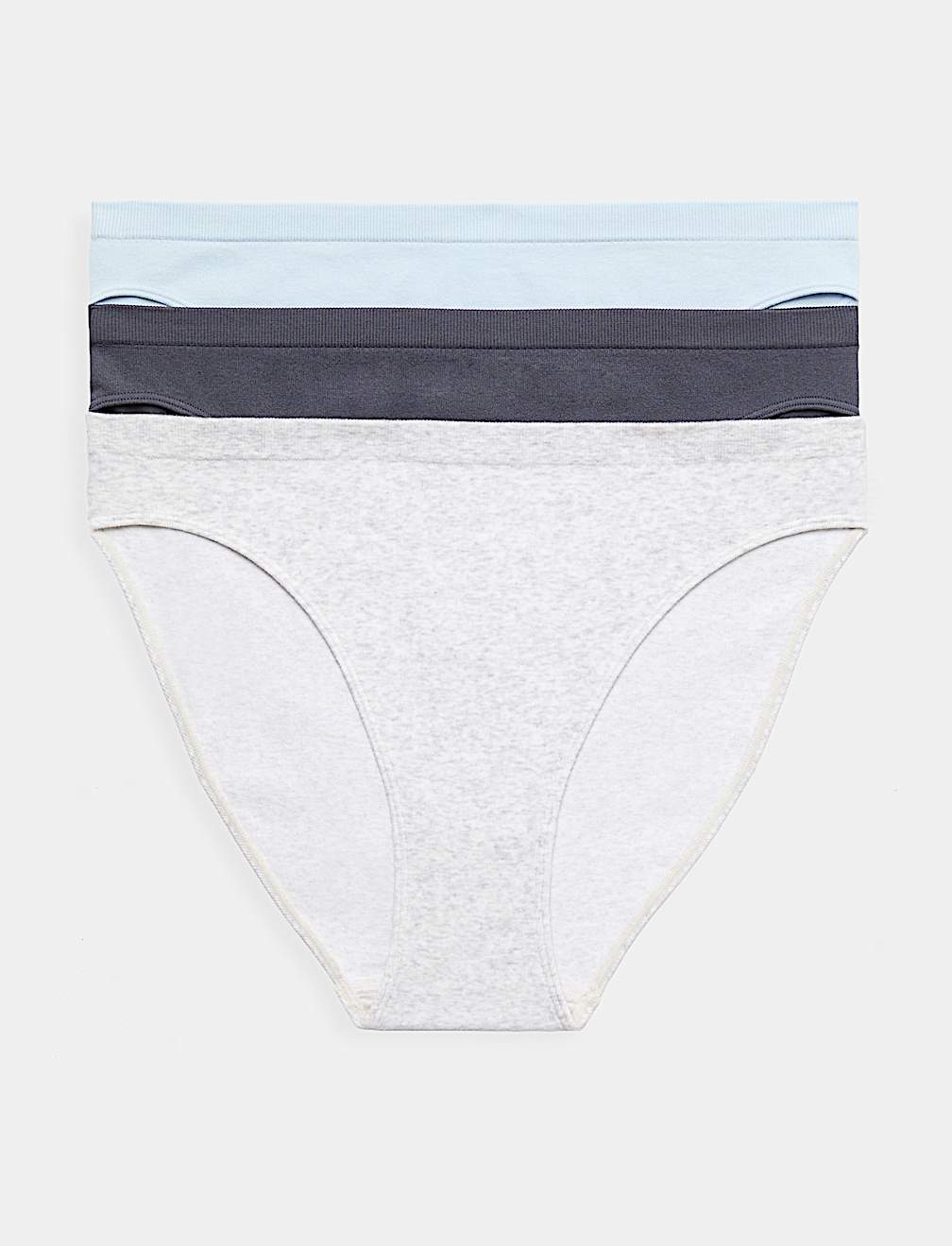 3 Pack Comfort Rib Seamless High Leg Knickers