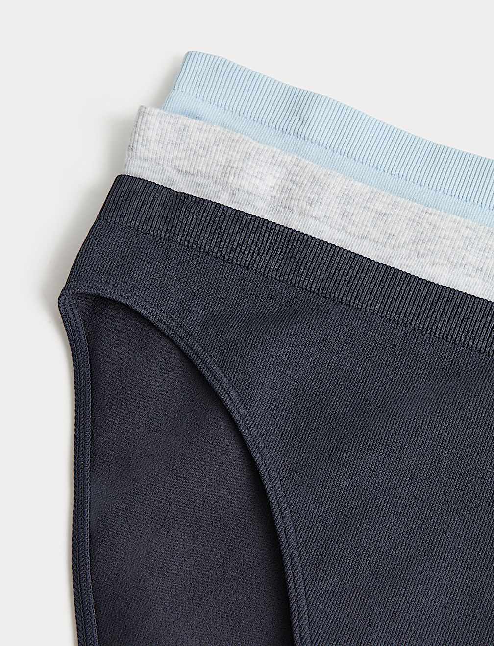 3 Pack Comfort Rib Seamless High Leg Knickers