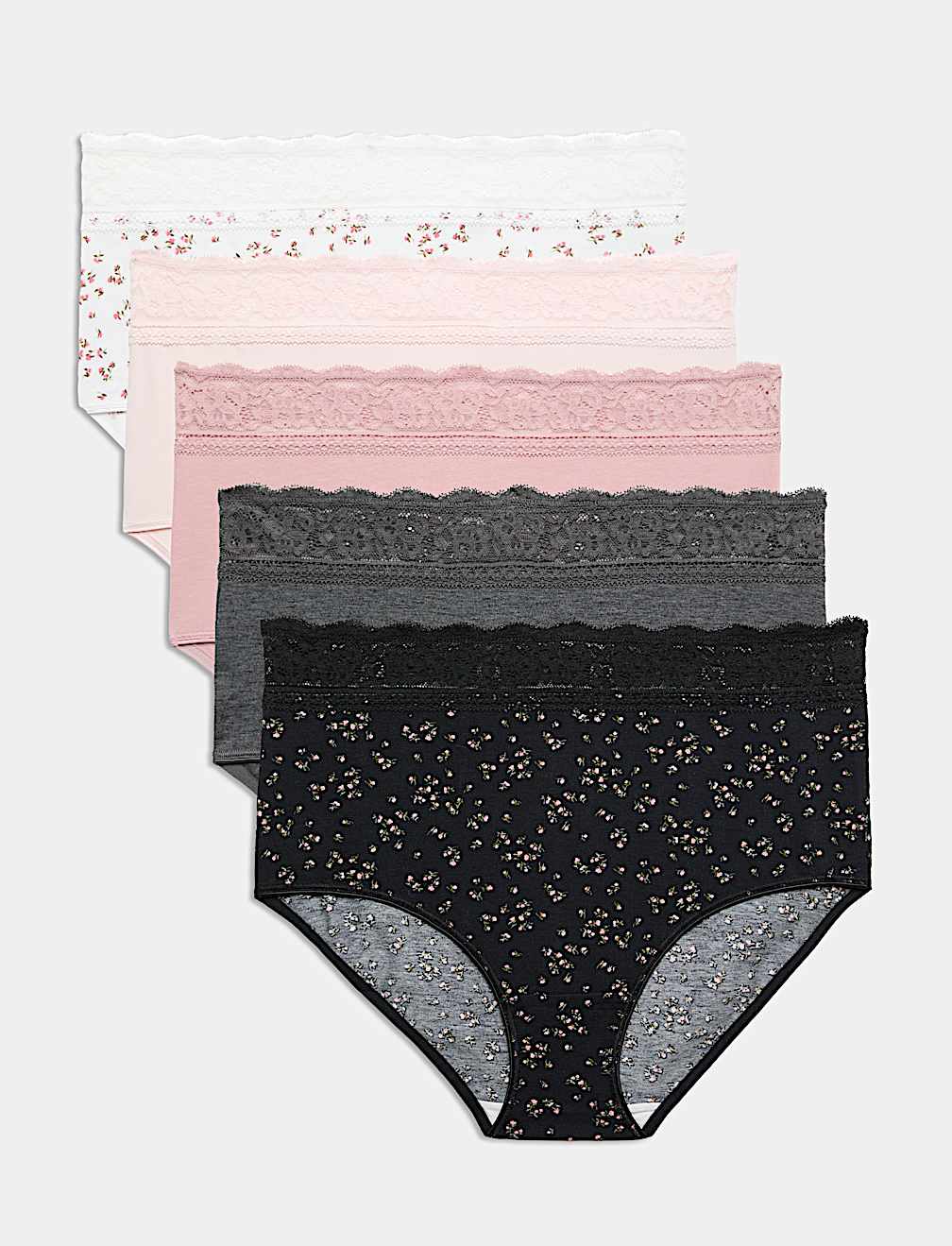5 Pack Cotton Rich High Rise Full Briefs