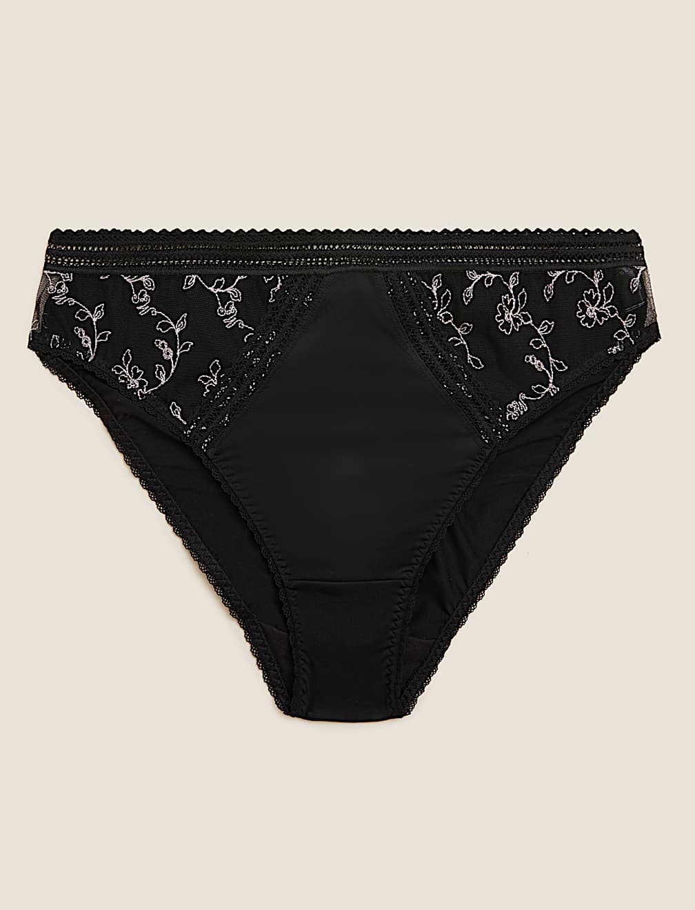 Archive Embroidery High Leg Knickers