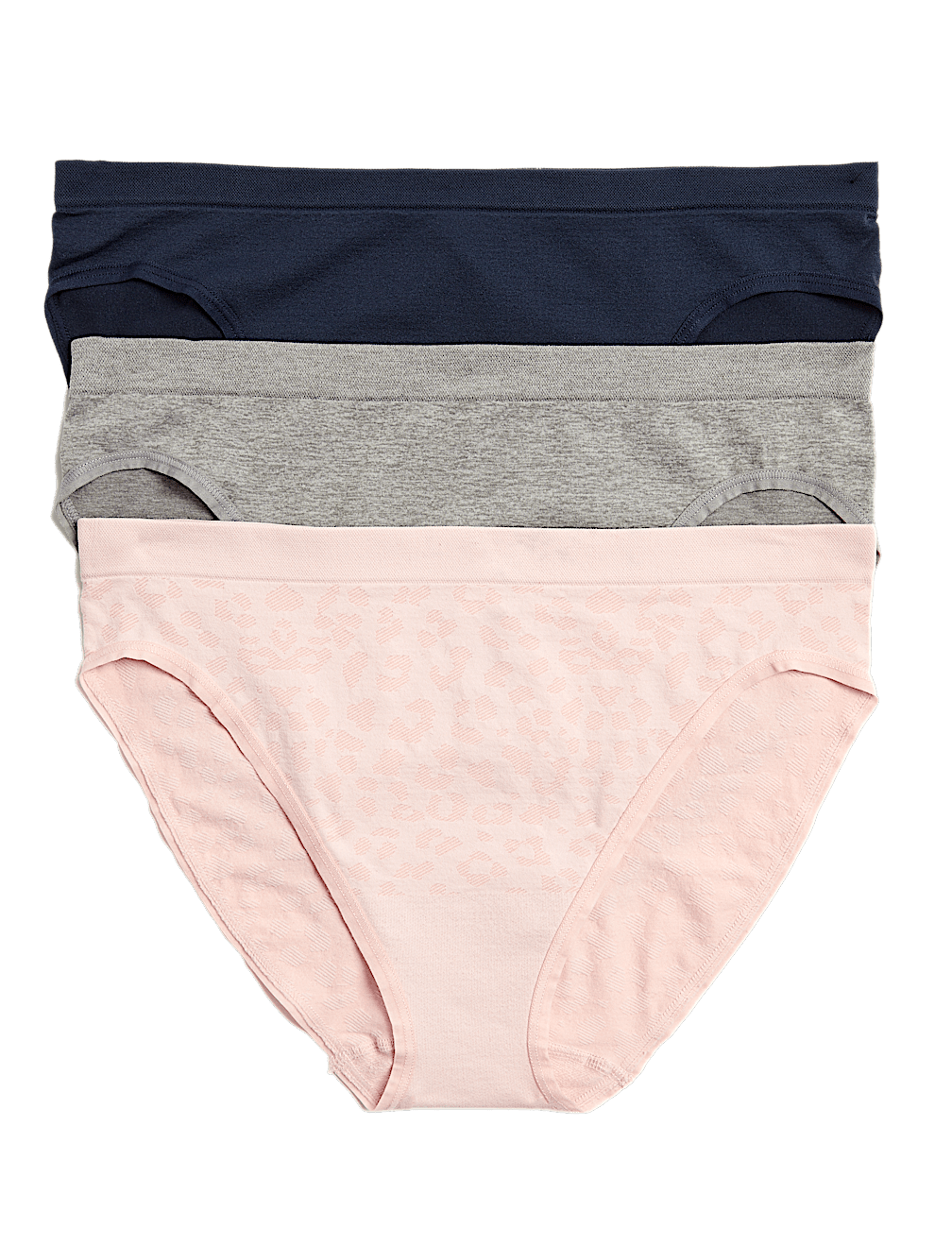 3pk Seamfee High Leg Knickers