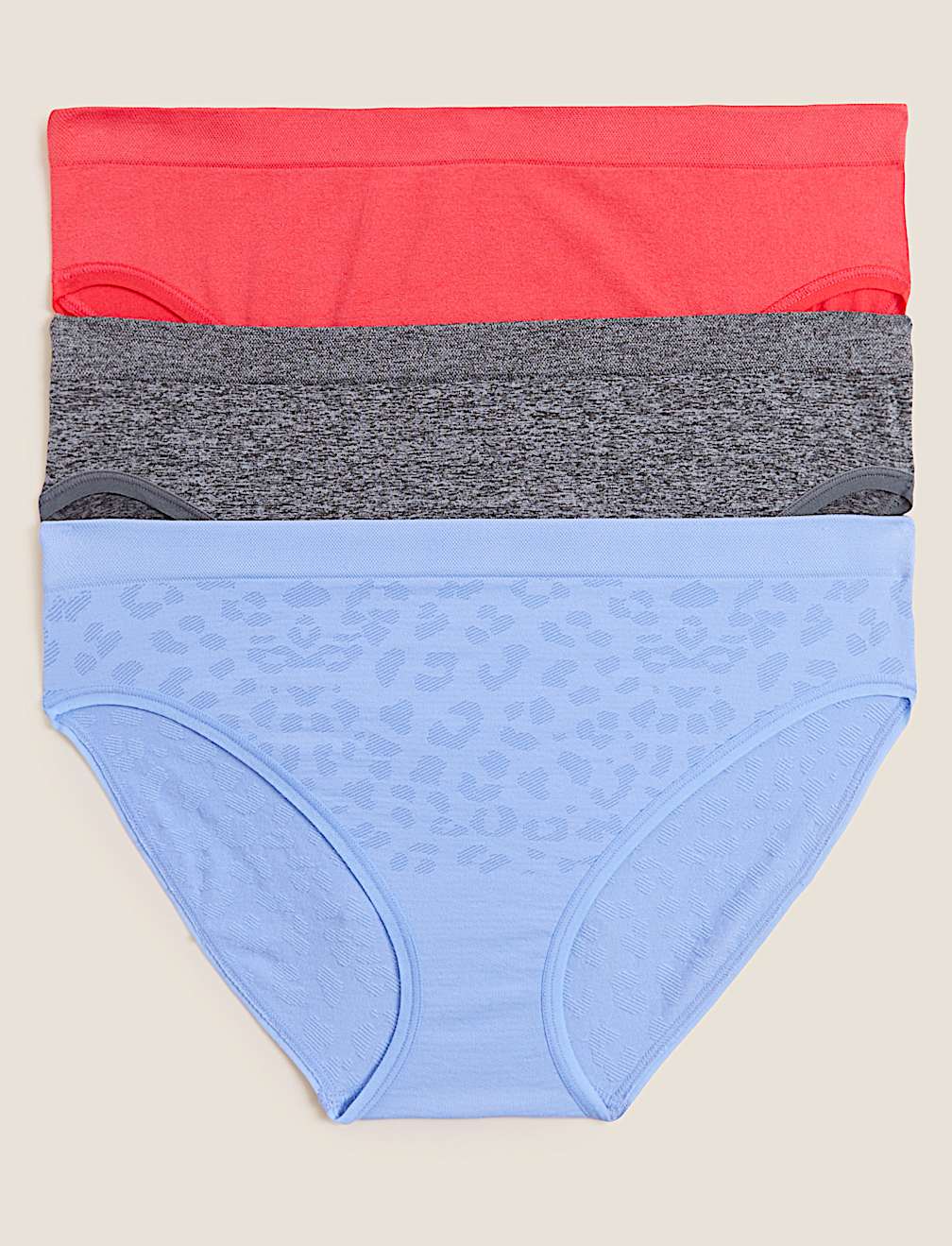 3pk Seamfee High Leg Knickers