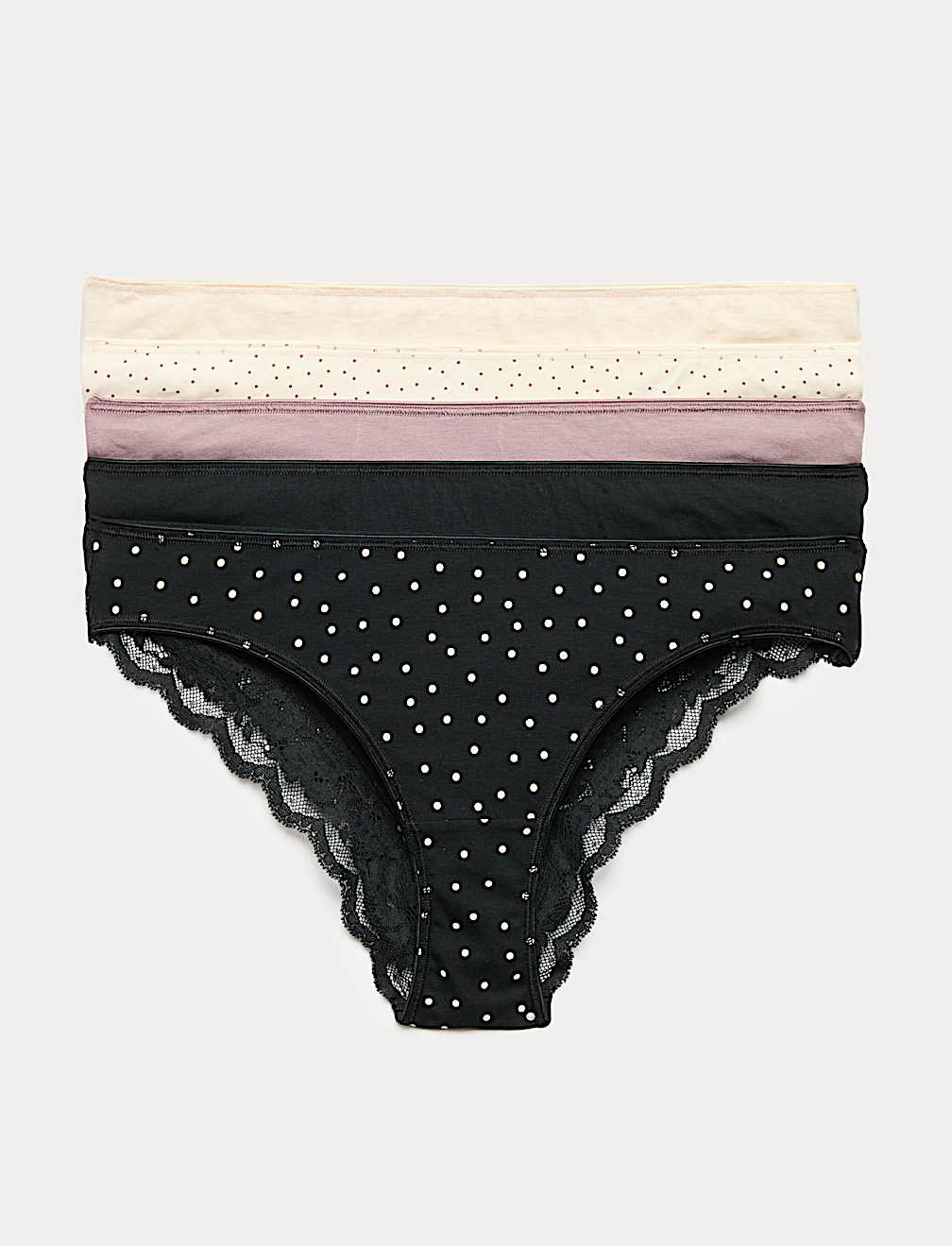 5pk Cotton Rich Printed Brazilian Knickers