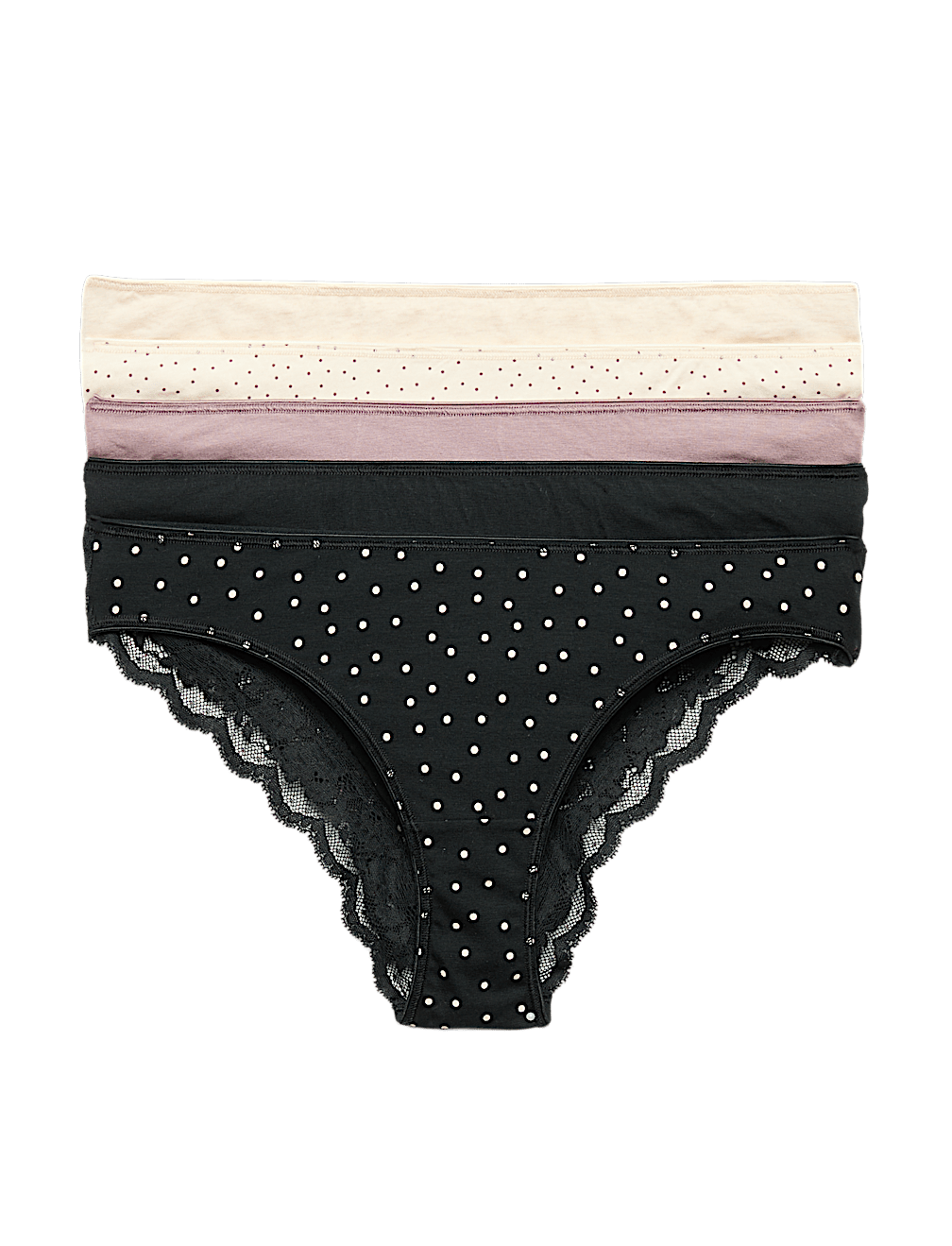 5pk Cotton Rich Printed Brazilian Knickers