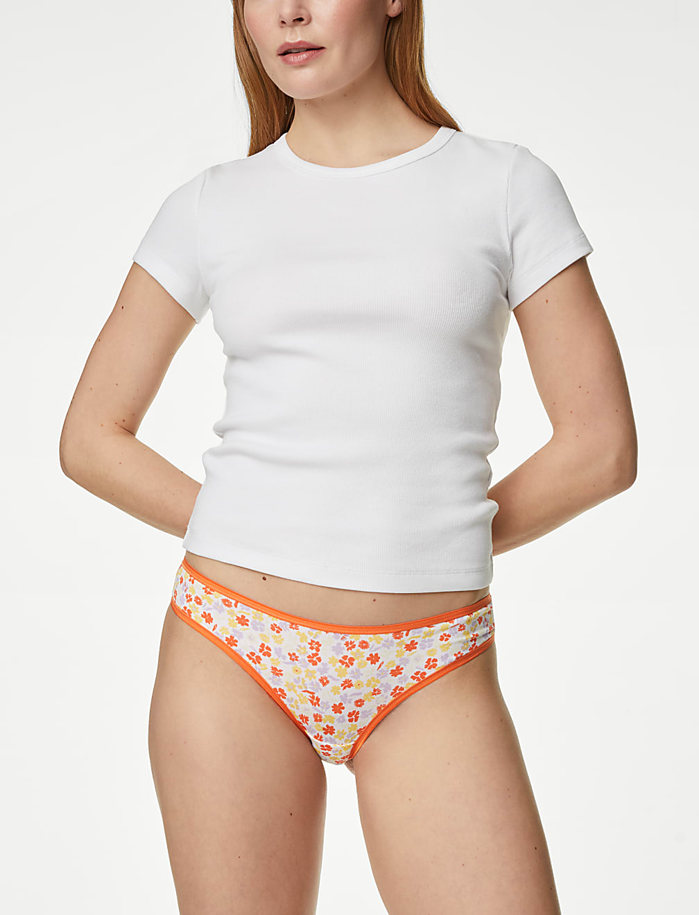 5pk Cotton Rich Printed Brazilian Knickers